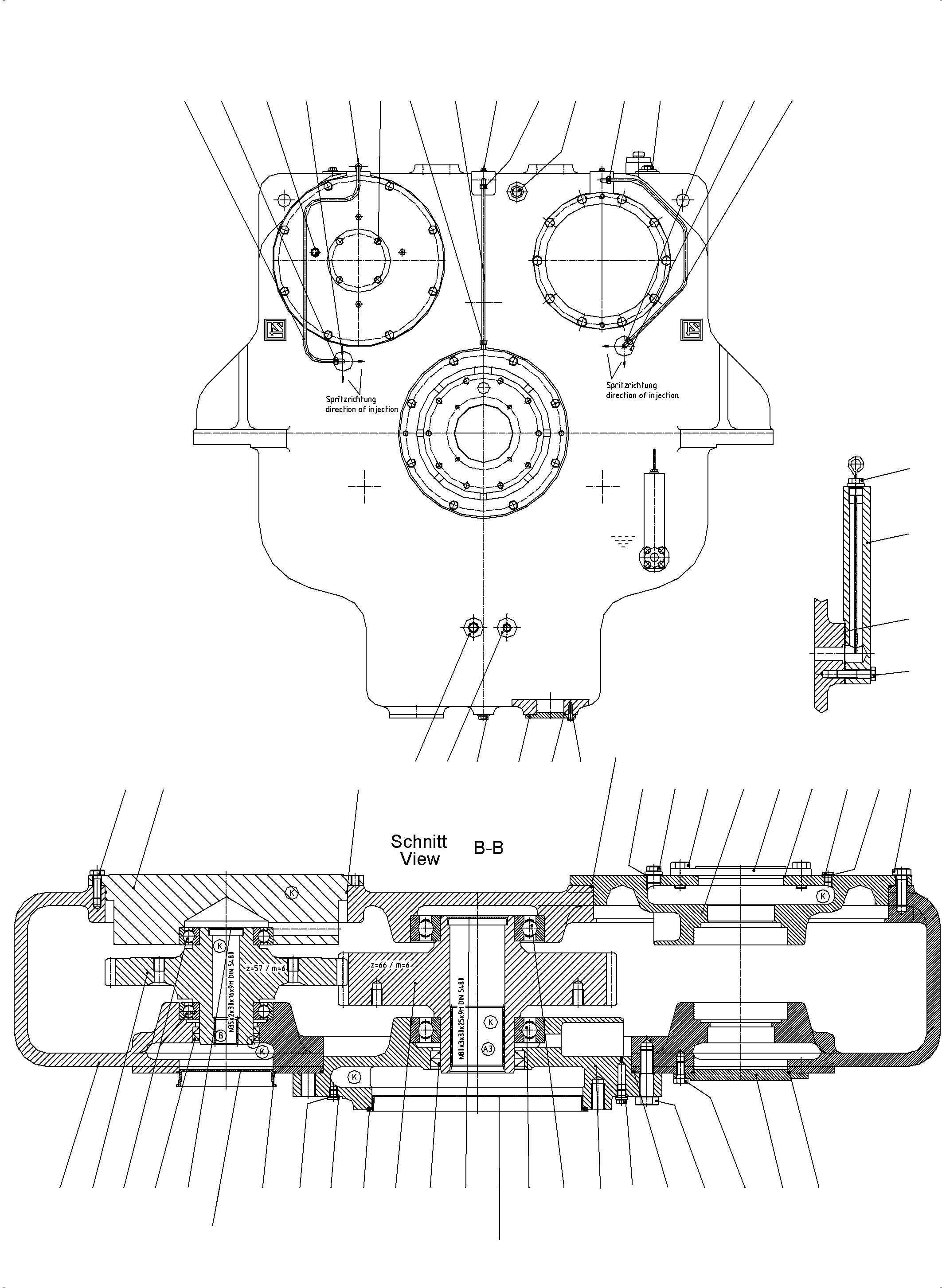 Komatsu parts book diagram for PC5500-6E S/N 15134: PUMP DISTRIBUTOR GEAR, 50HZ