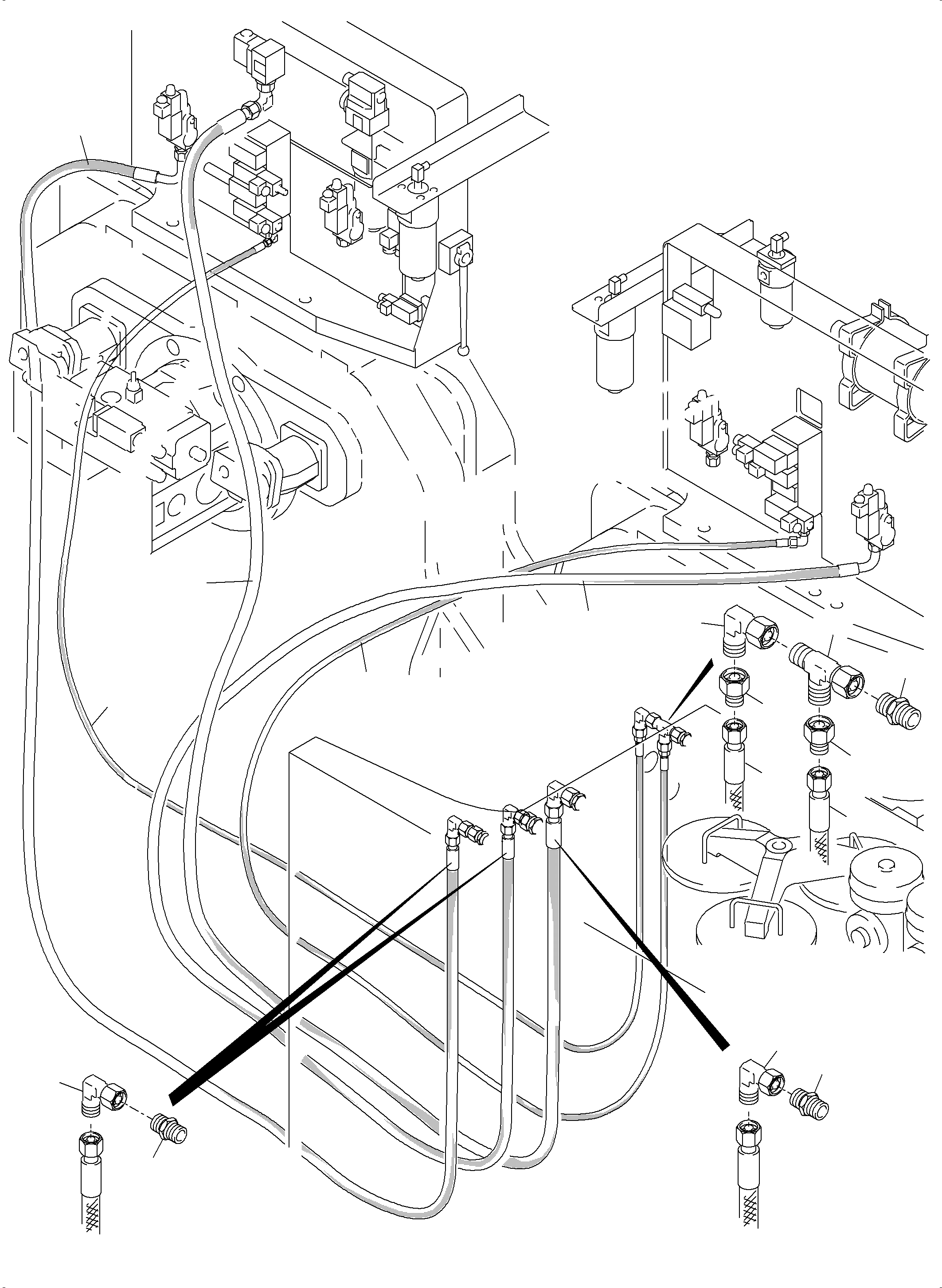 Komatsu parts book diagram for PC5500-6E S/N 15134: TANK LINES, CONTROL,-AND FILTER PLATES