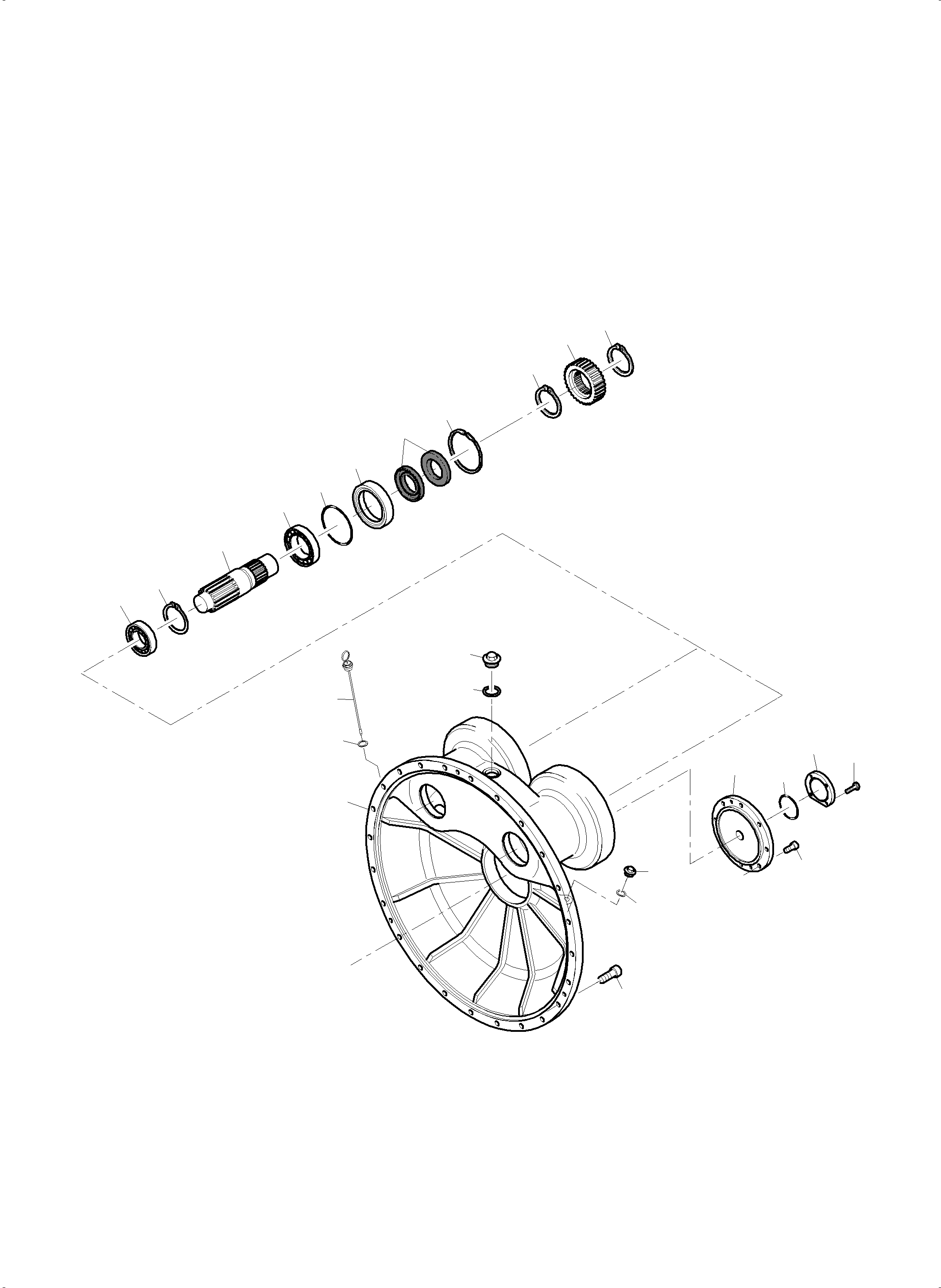 Komatsu parts book diagram for PC5500-6E S/N 15134: DRIVE GEAR BOX