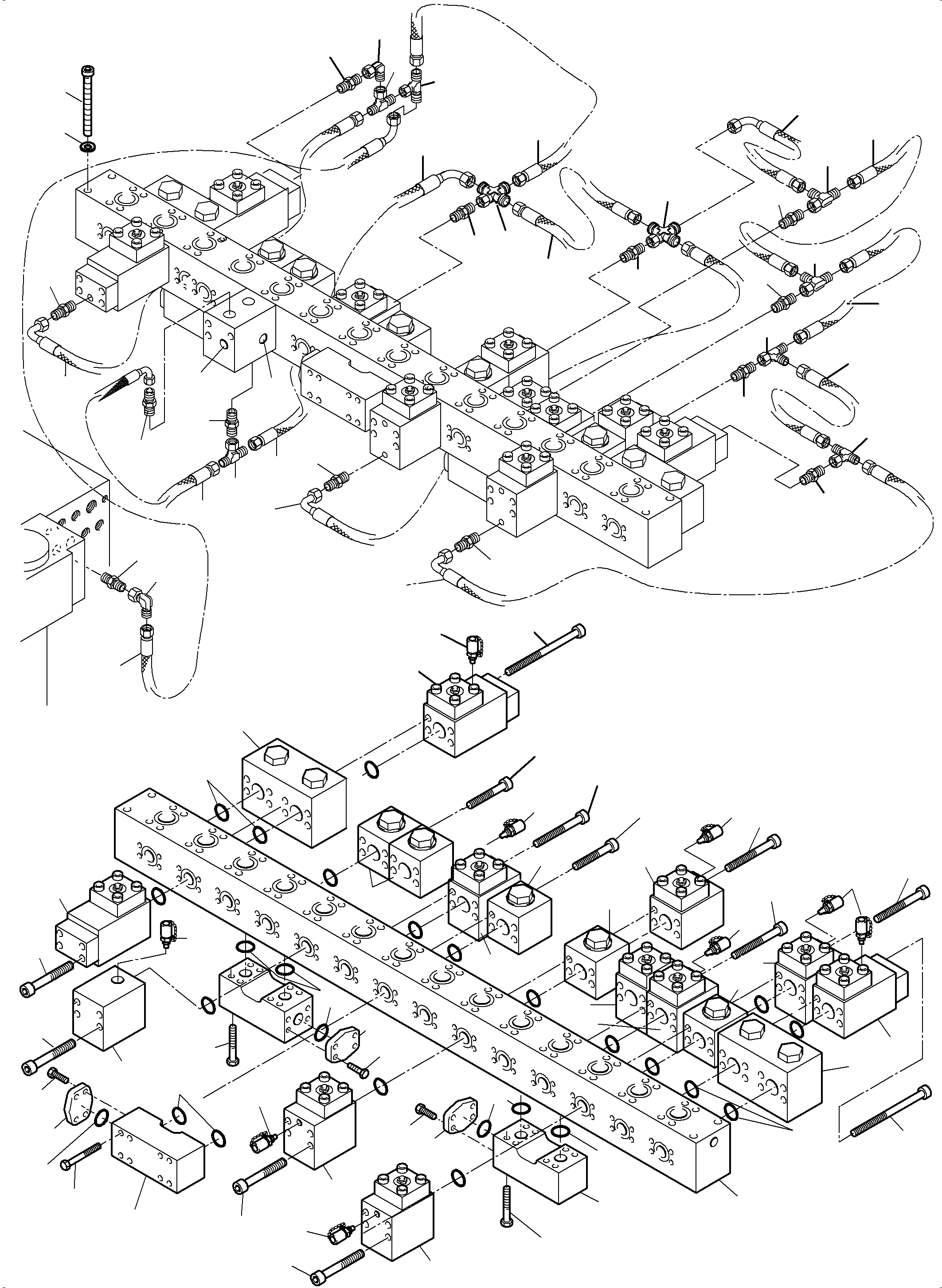 Komatsu parts book diagram for PC5500-6E S/N 15134: MANIFOLD BULLCLAM