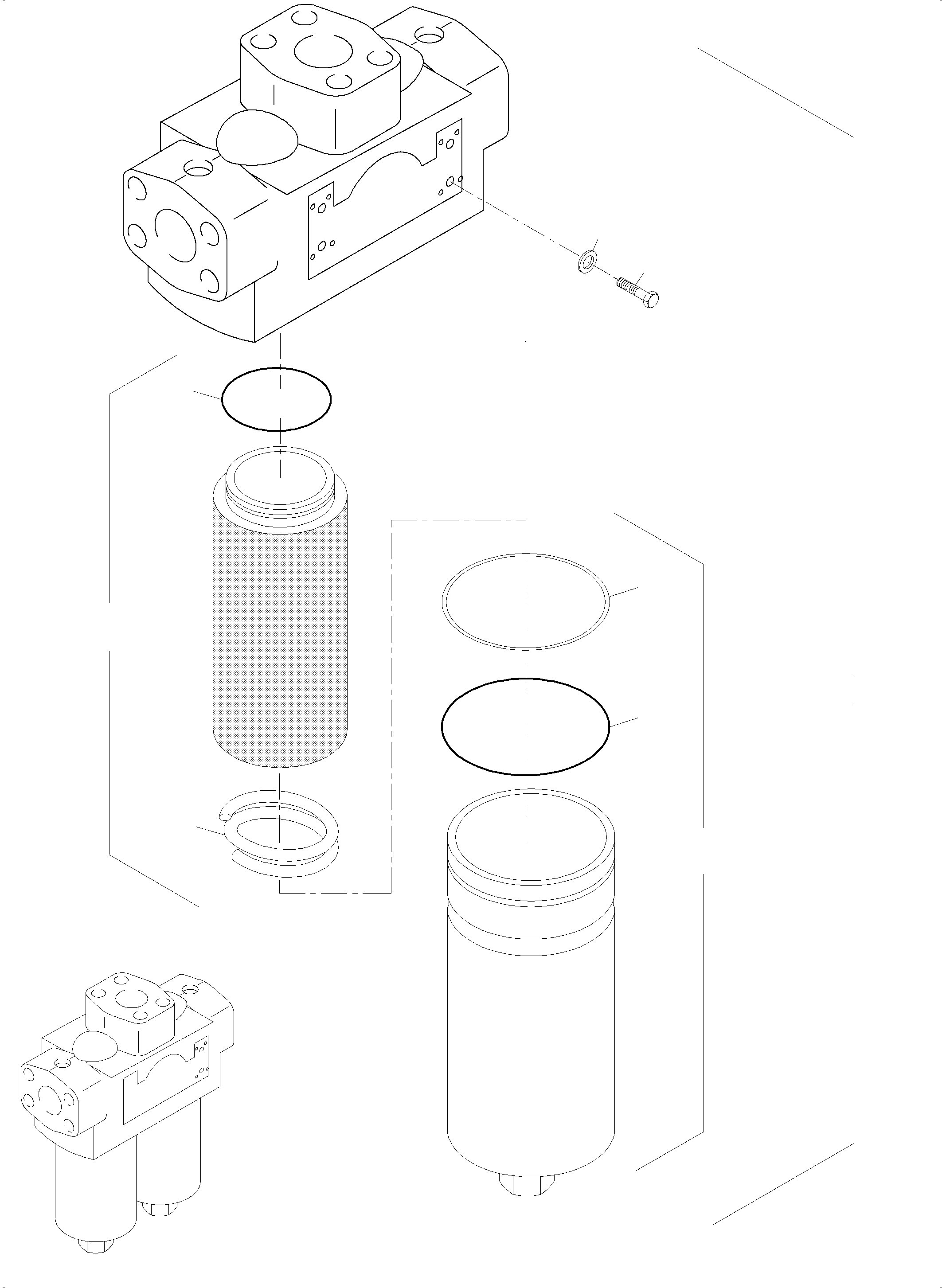 Komatsu parts book diagram for PC5500-6E S/N 15134: H. P. FILTER