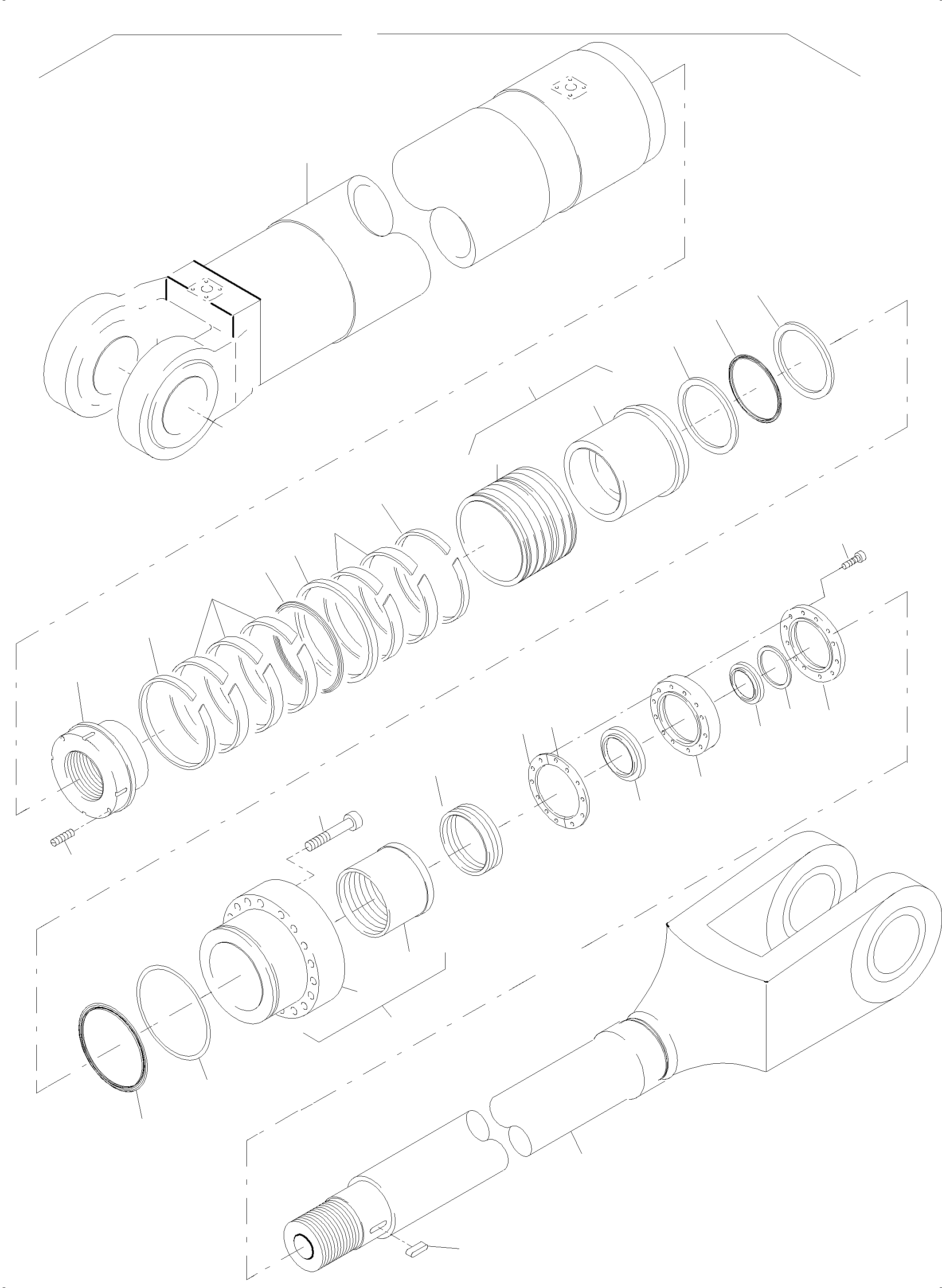 Komatsu parts book diagram for PC5500-6E S/N 15134: HYDRAULIC CYLINDER COLD WEATHER DESIGN