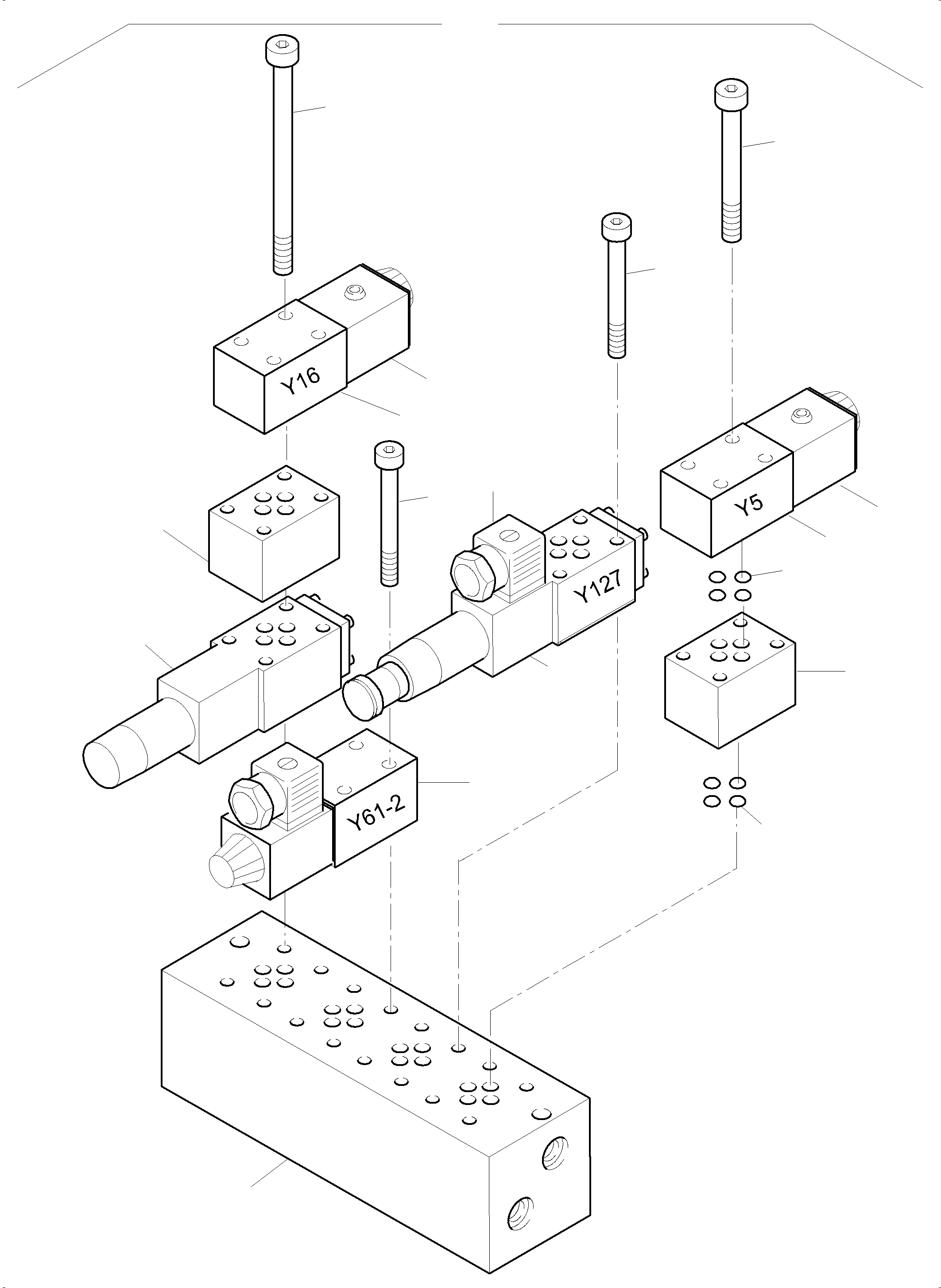 Komatsu parts book diagram for PC5500-6E S/N 15134: MULTI-STATION MANIFOLD BLOCK