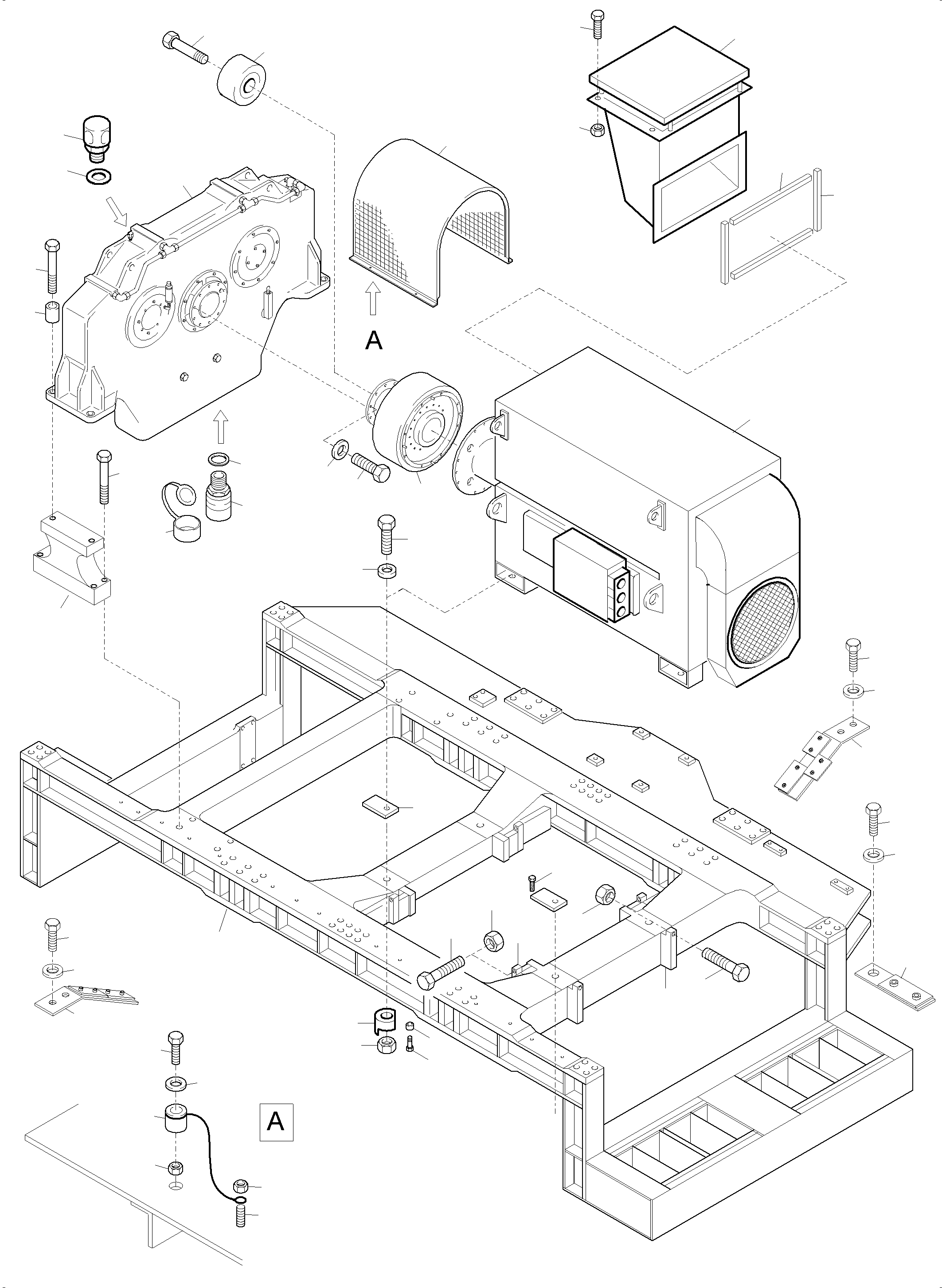 Komatsu parts book diagram for PC5500-6E S/N 15134: ELECTRIC MOTOR ARR. 50HZ