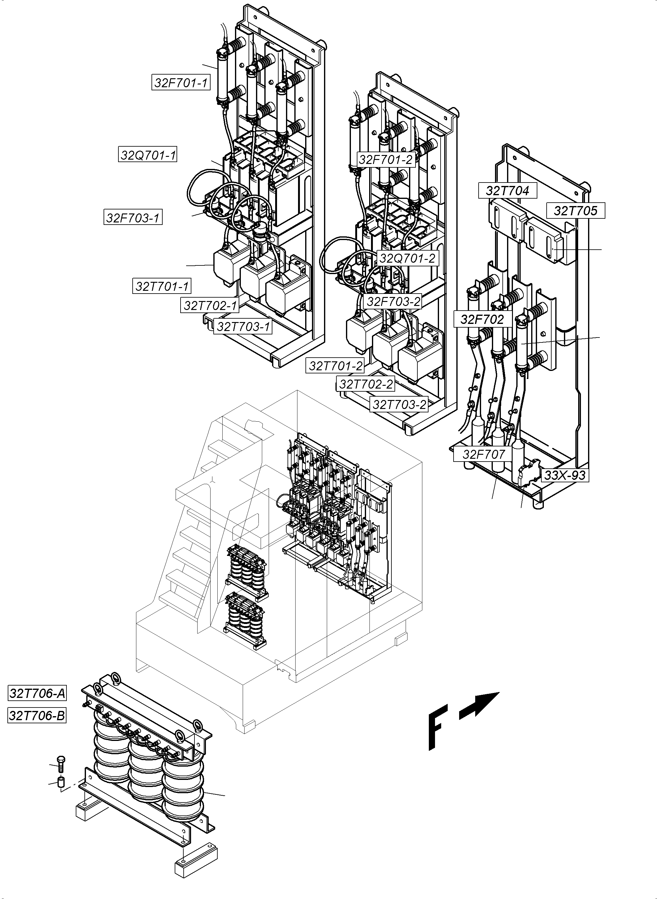 Komatsu parts book diagram for PC5500-6E S/N 15134: SWITCH CABINET