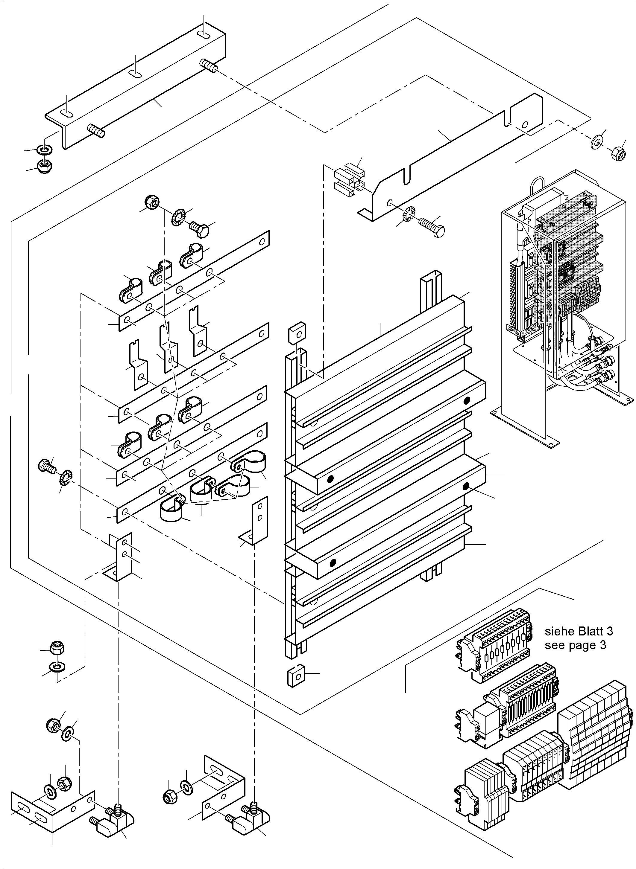 Komatsu parts book diagram for PC5500-6E S/N 15134: SWITCH CABINET ORT 40