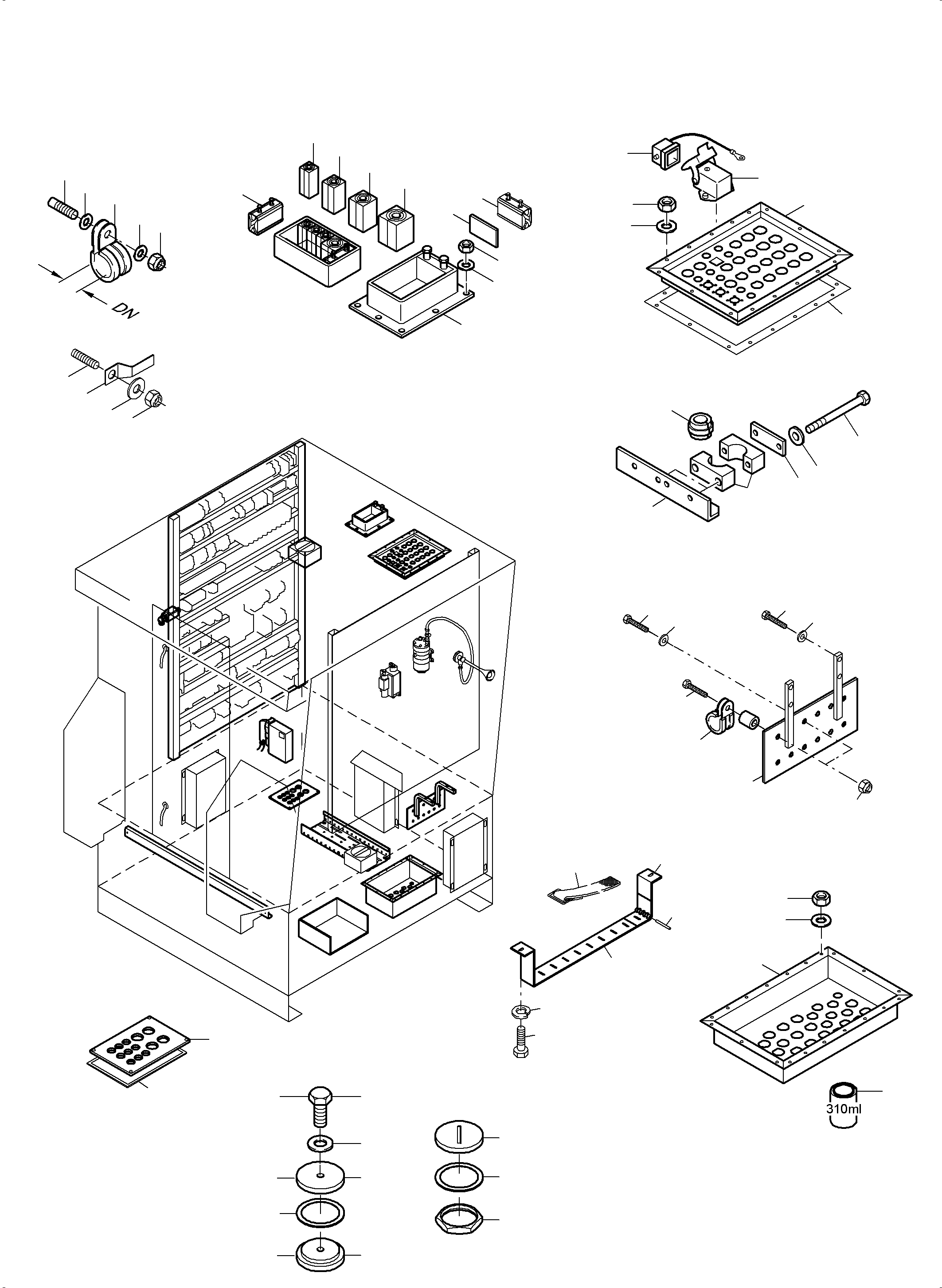 Komatsu parts book diagram for PC5500-6E S/N 15134: ELECTRIC - CAB SUPPORT AND INTERMEDIATE LANDING