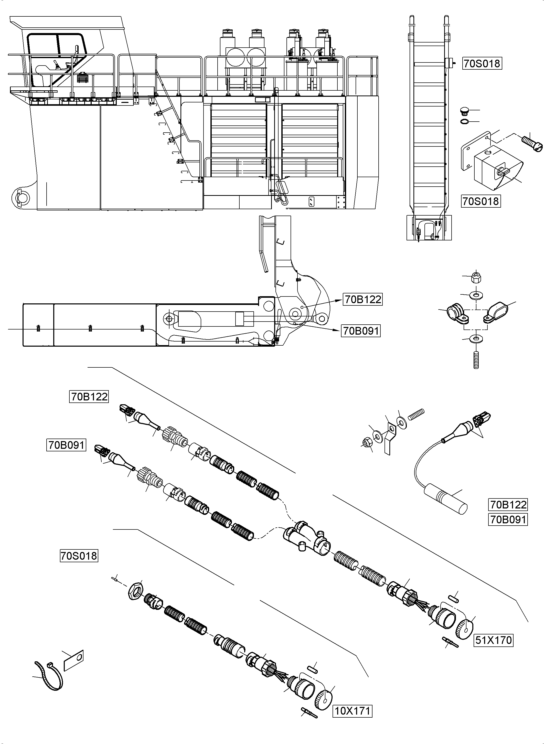 Komatsu parts book diagram for PC5500-6E S/N 15134: ELECTRIC PARTS - ASCENT