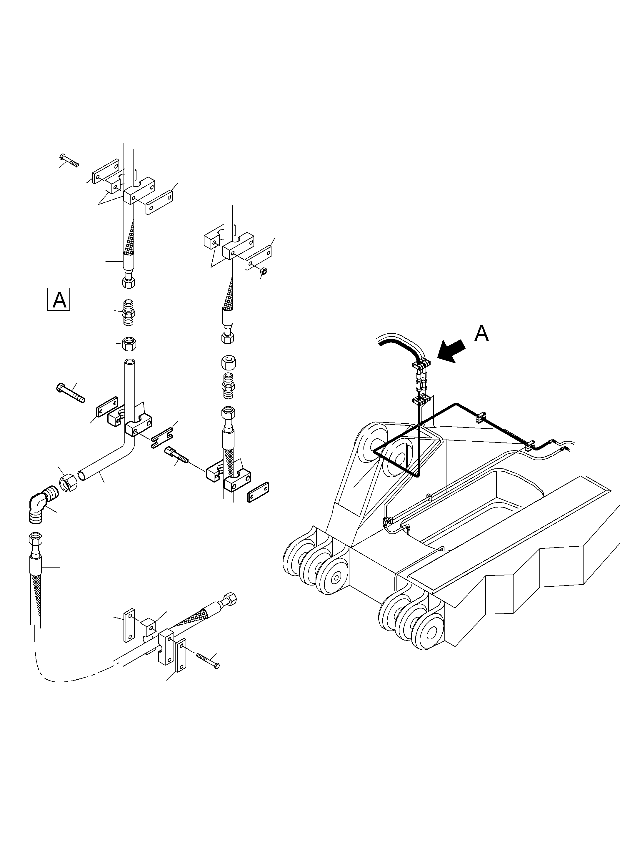 Komatsu parts book diagram for PC5500-6E S/N 15134: LUBE STATION ARRANGEMENT AND GREASE PIPE