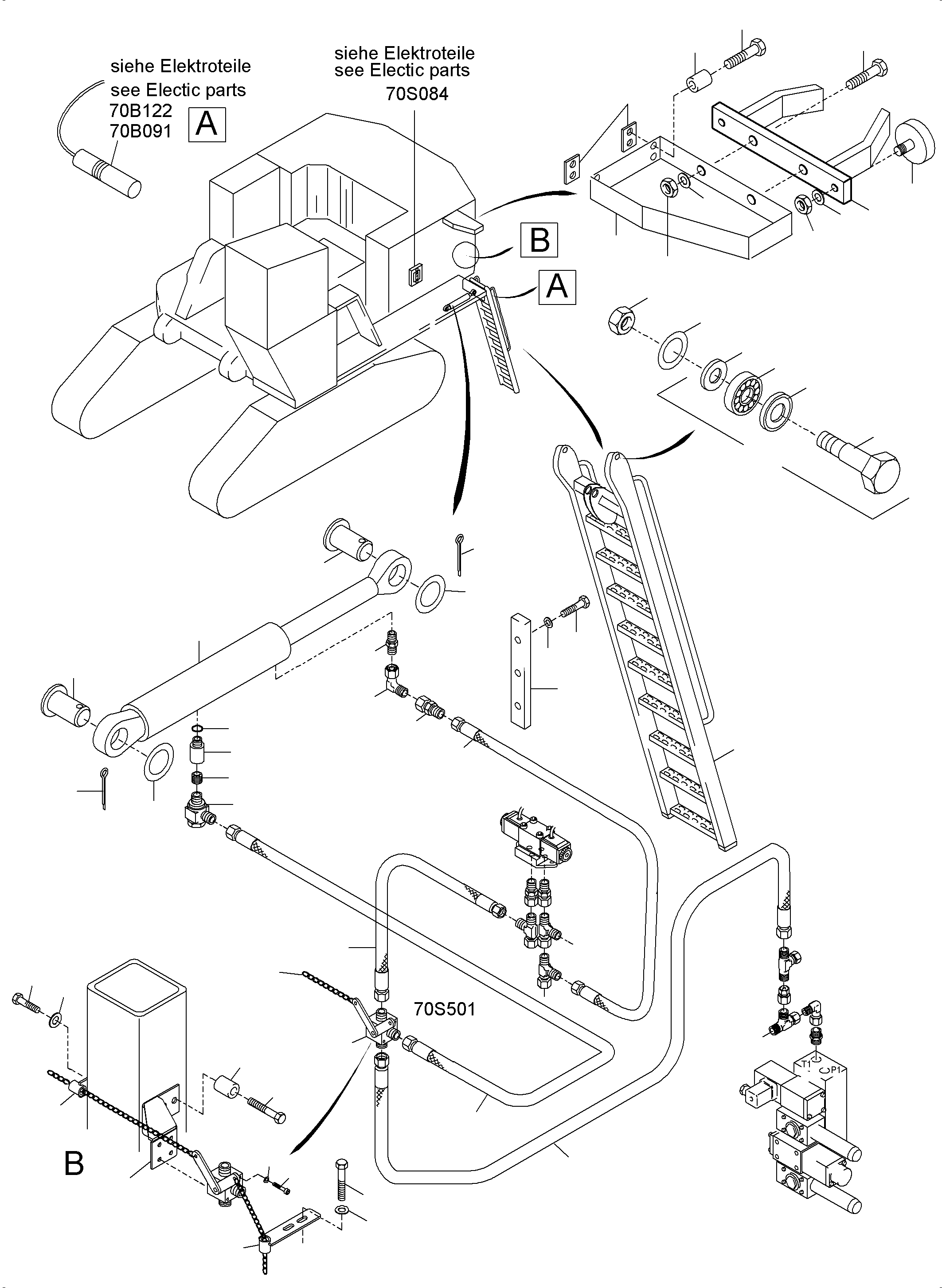 Komatsu parts book diagram for PC5500-6E S/N 15134: LADDER HYDRAULIC