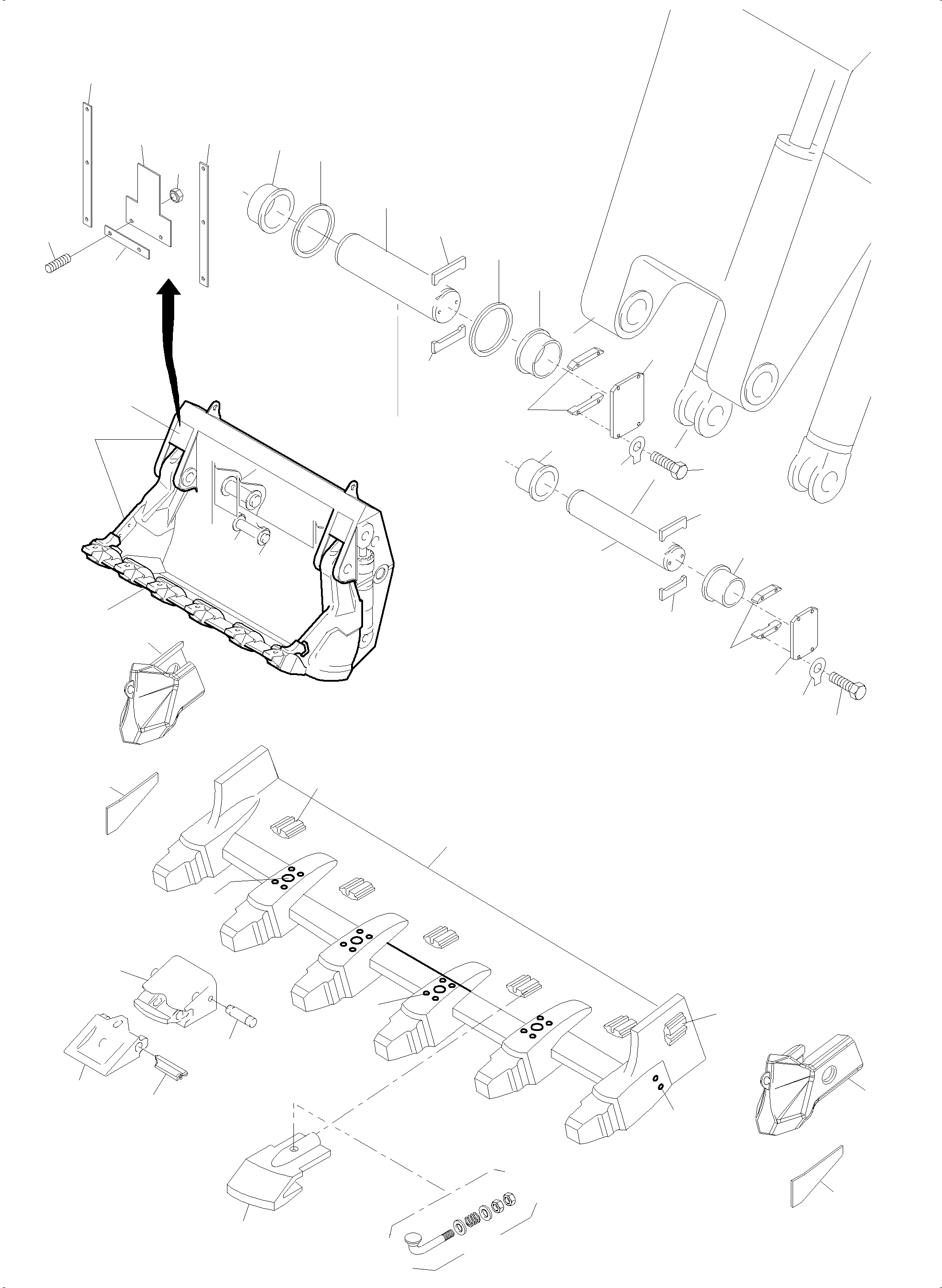 Komatsu parts book diagram for PC5500-6E S/N 15134: KLAPPSCHAUFEL 29,0 CBM