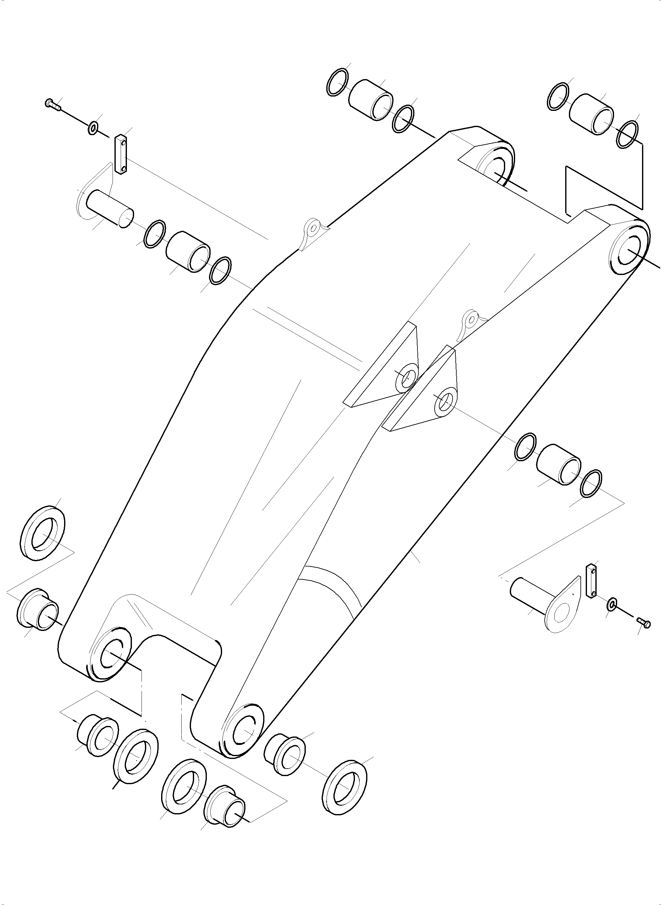 Komatsu parts book diagram for PC5500-6E S/N 15134: BULLCLAM BUCKET STICK 5,6M