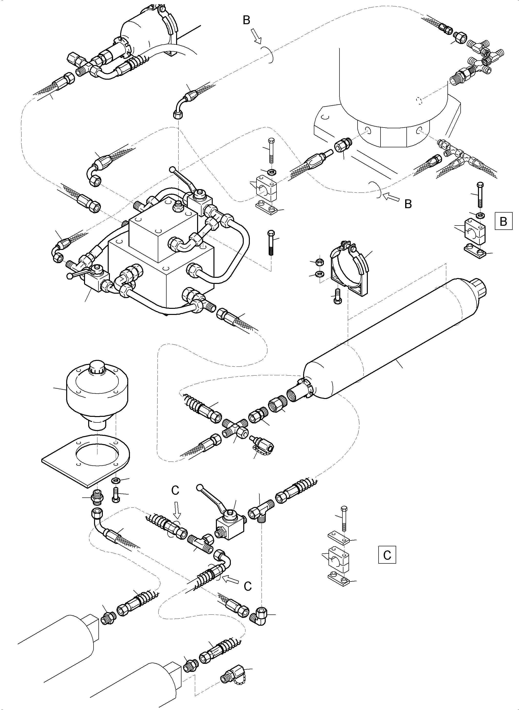 Komatsu parts book diagram for PC5500-6E S/N 15134: HYDRAULIC TRACK TENSIONING STANDARD