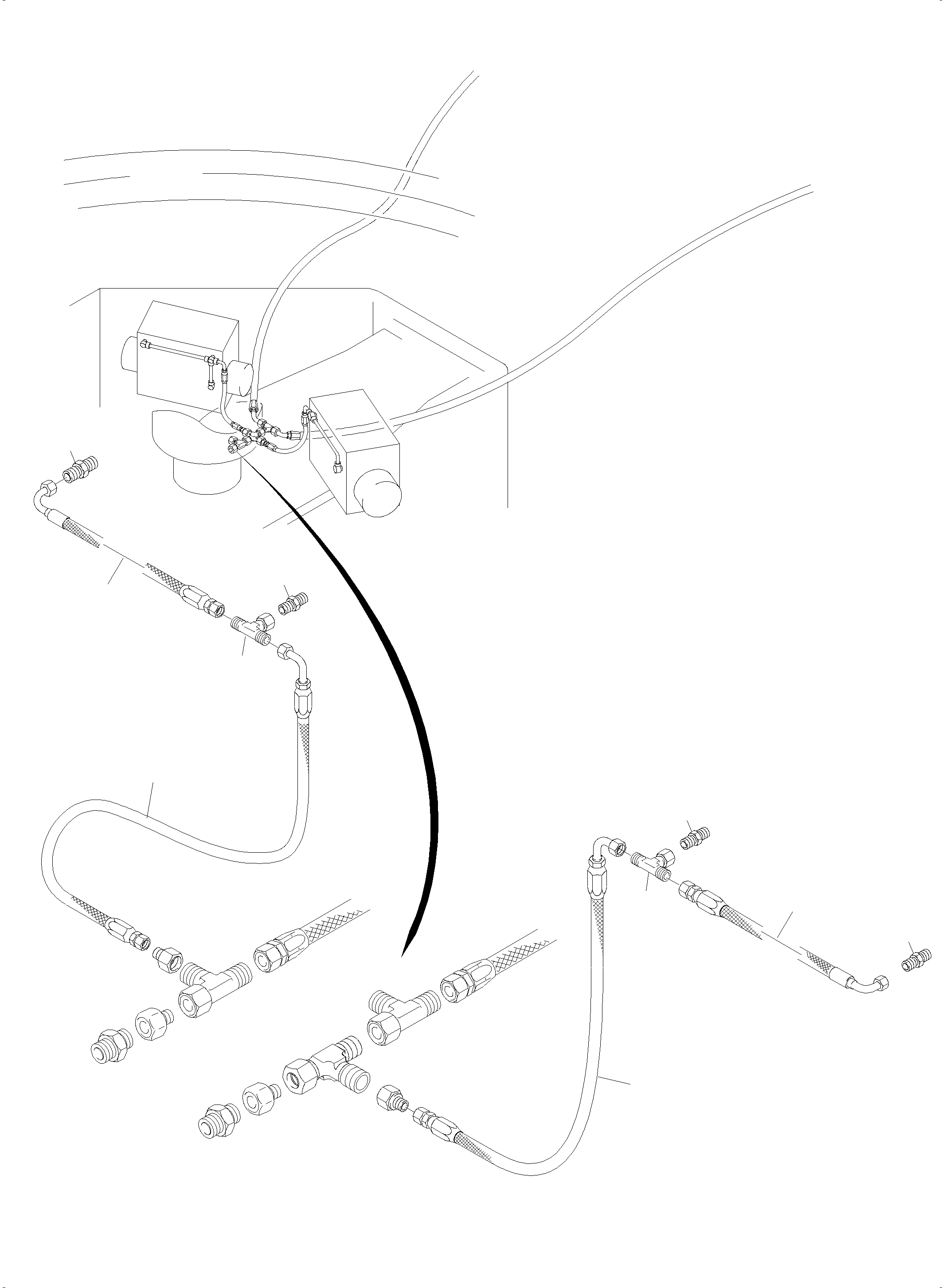Komatsu parts book diagram for PC5500-6 S/N 15137: DRIVE MOTOR - LEAKAGELINES