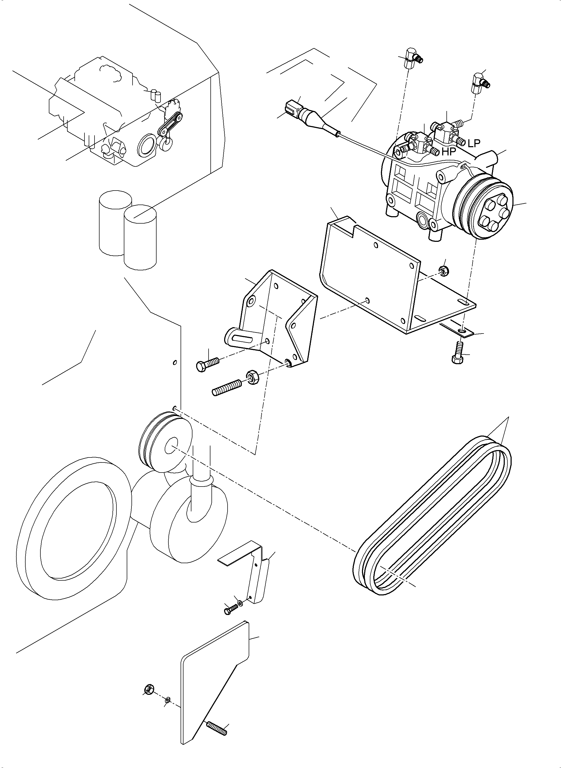 Komatsu parts book diagram for PC5500-6 S/N 15137: AIR CONDITION. COMPRESSOR DRIVE