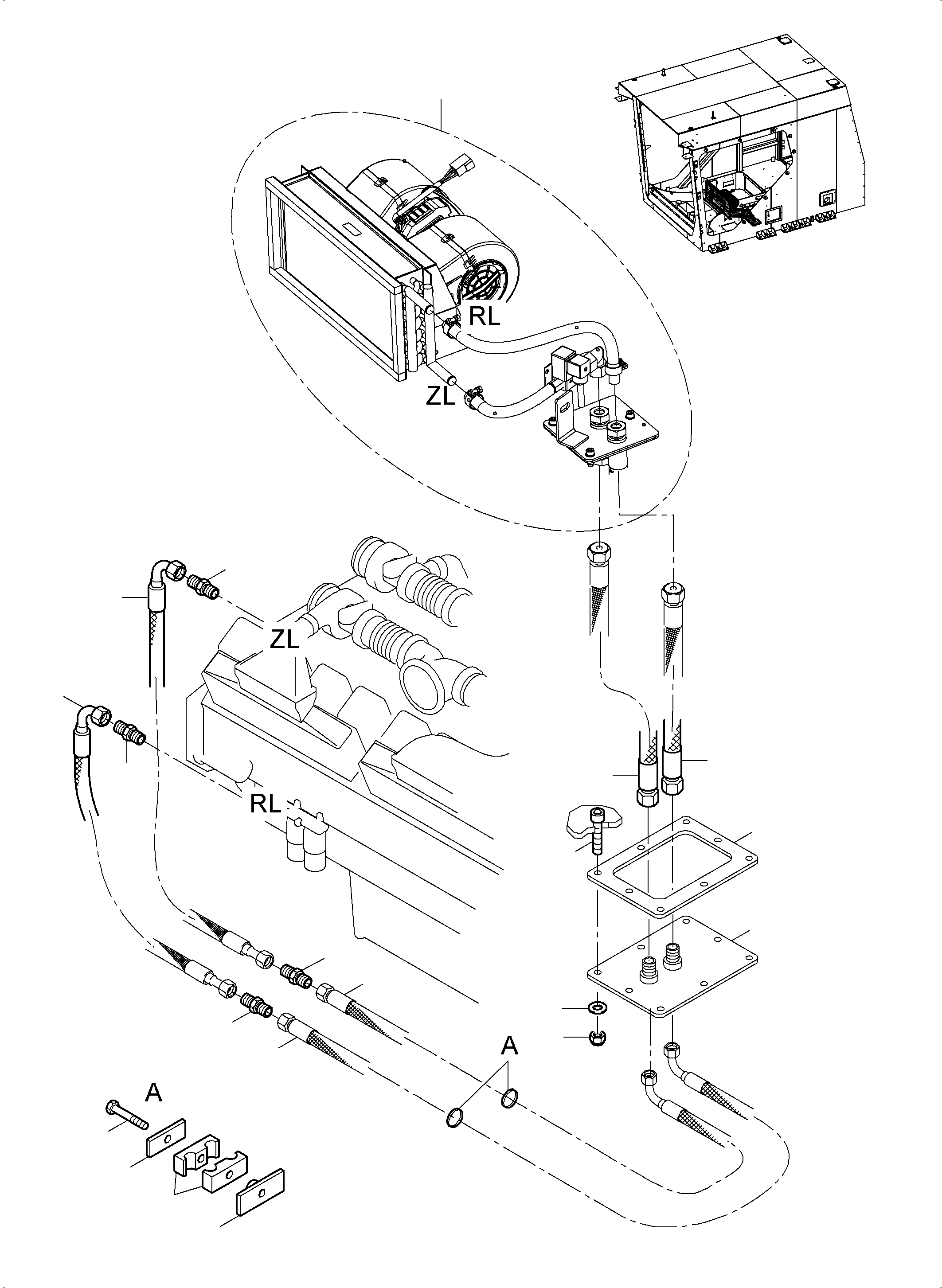 Komatsu parts book diagram for PC5500-6 S/N 15137: CAB HEATER ARR.