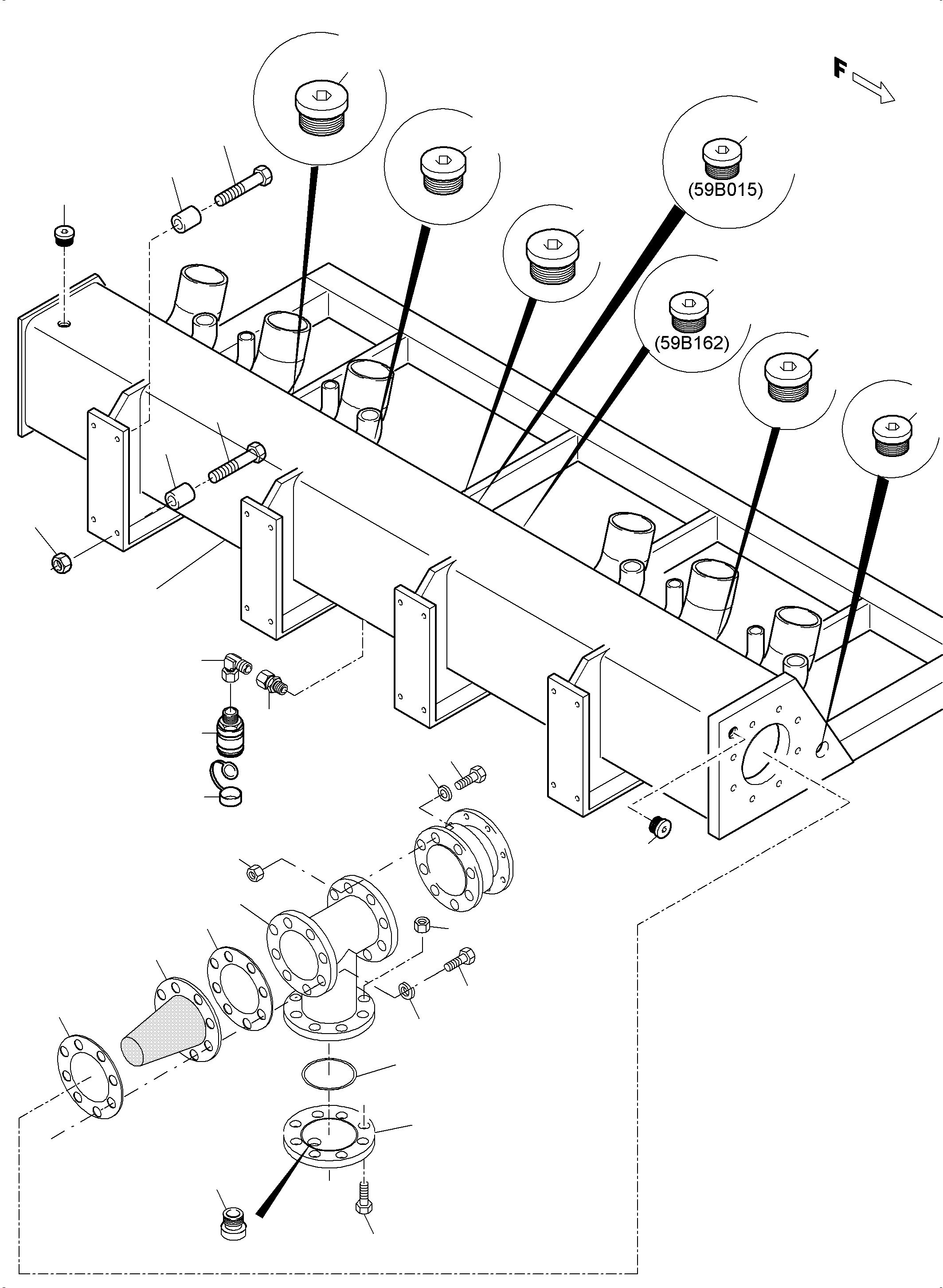 Komatsu parts book diagram for PC5500-6 S/N 15137: SUCTION TANK