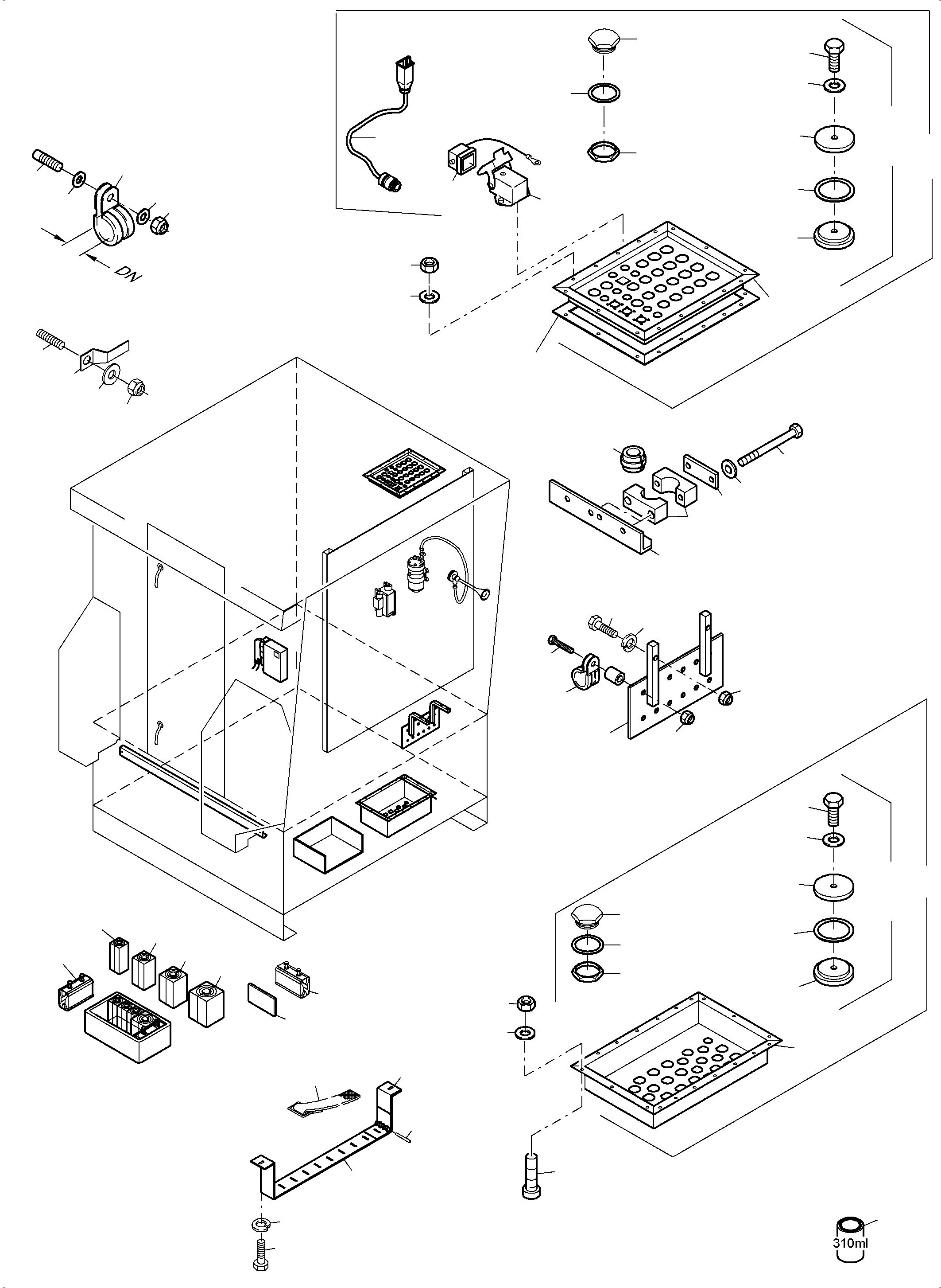 Komatsu parts book diagram for PC5500-6 S/N 15137: ELECTRIC - CAB SUPPORT AND INTERMEDIATE LANDING