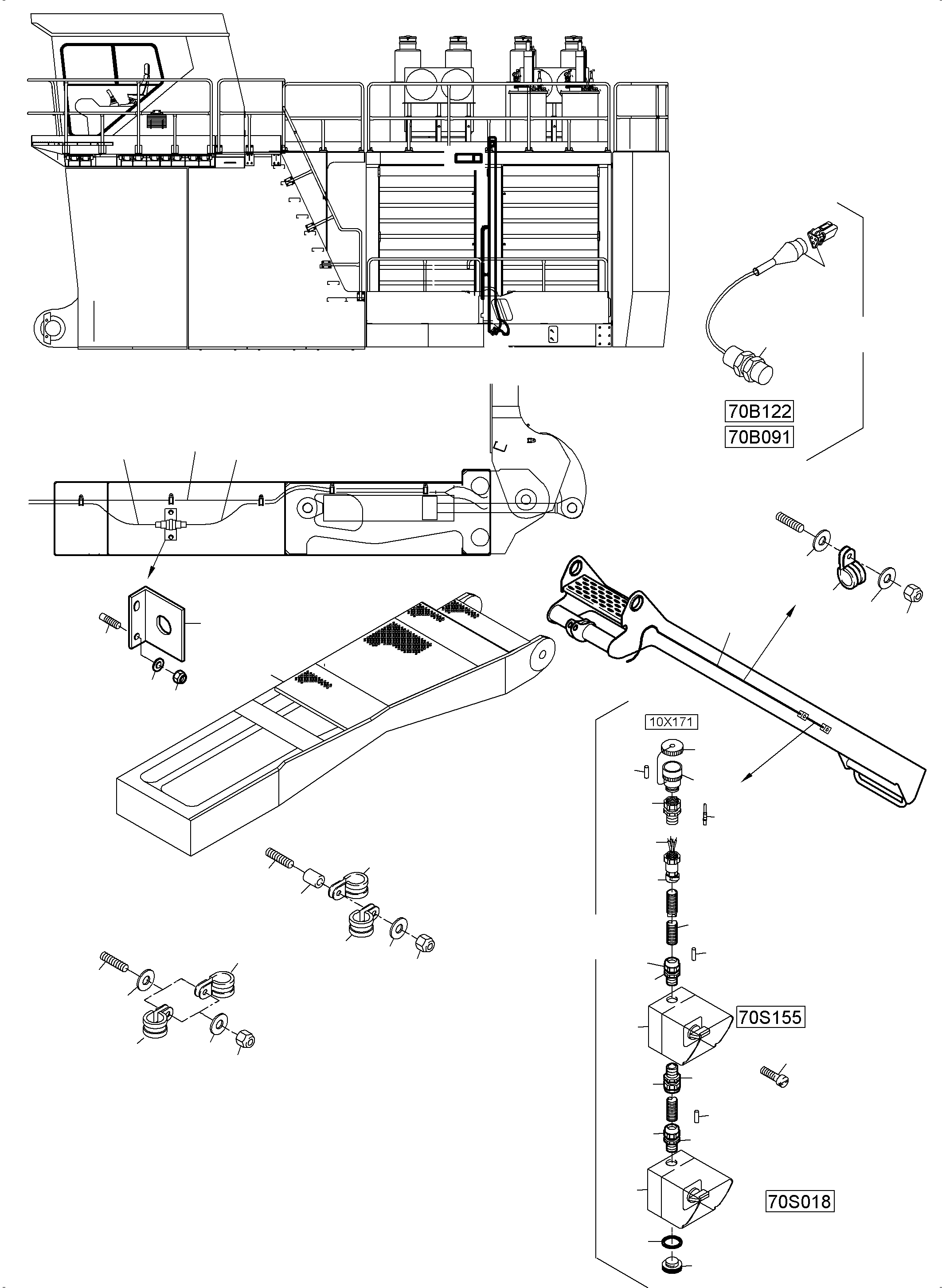 Komatsu parts book diagram for PC5500-6 S/N 15137: ELECTRIC PARTS - ASCENT