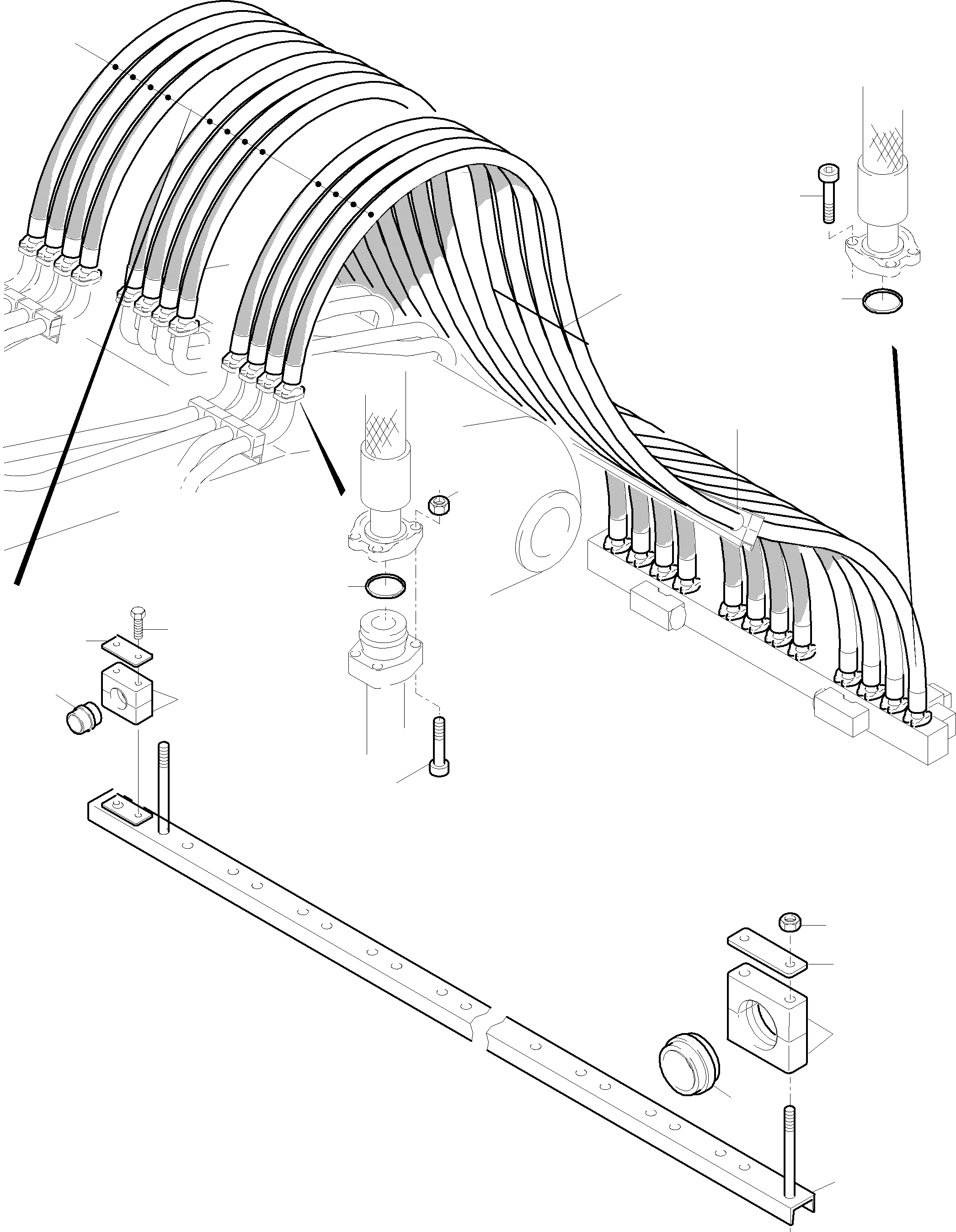 Excavators Mining Komatsu / PC5500-6 S/N 15145(G15145) / Hoses Assy. - Manifold- Boom Backhoe Equipment(515-1870d : 515-1870d)