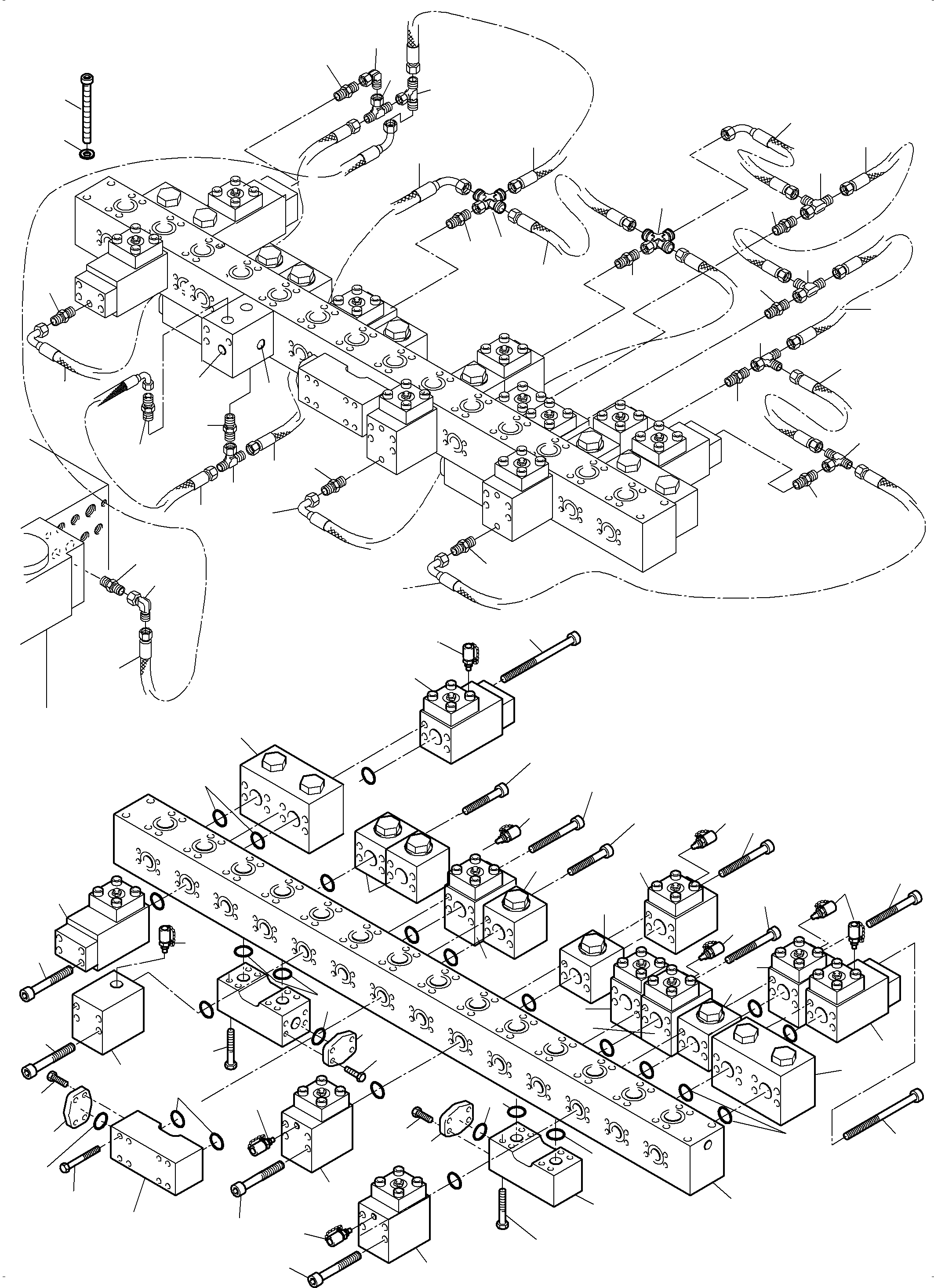 Komatsu parts book diagram for PC5500-6 S/N 15149: MANIFOLD BULLCLAM