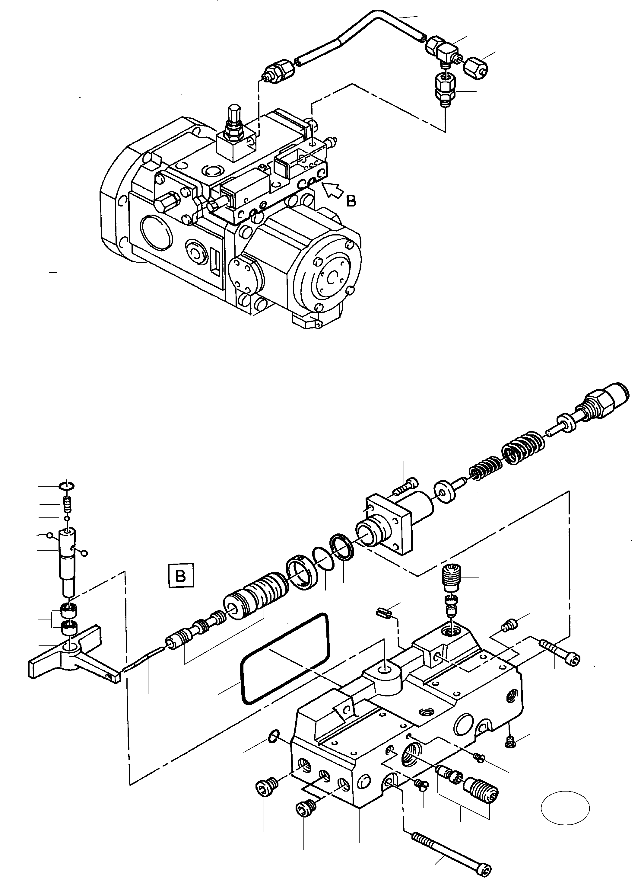 Komatsu parts book diagram for PC5500-6 S/N 15149: HYDRAULIC PUMP