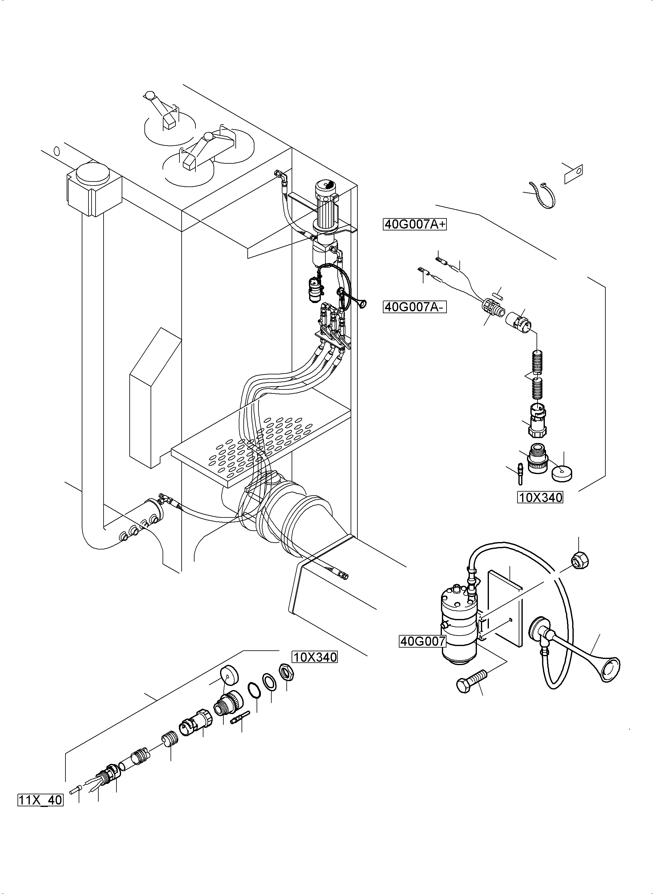 Komatsu parts book diagram for PC5500-6 S/N 15149: MOUNTING HORN, ADDITIONAL