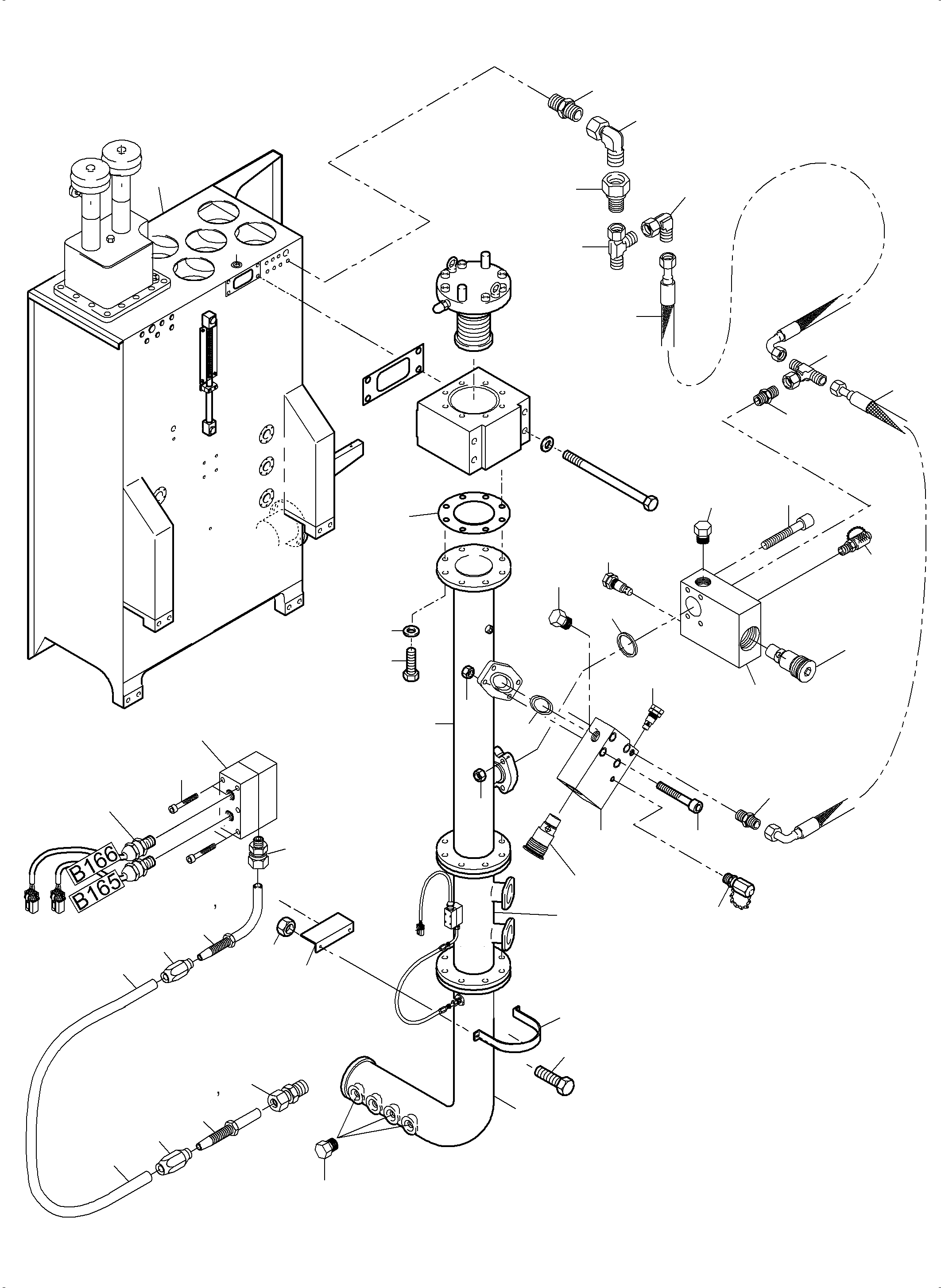 Komatsu parts book diagram for PC5500-6 S/N 15149: MAIN OIL TANK
