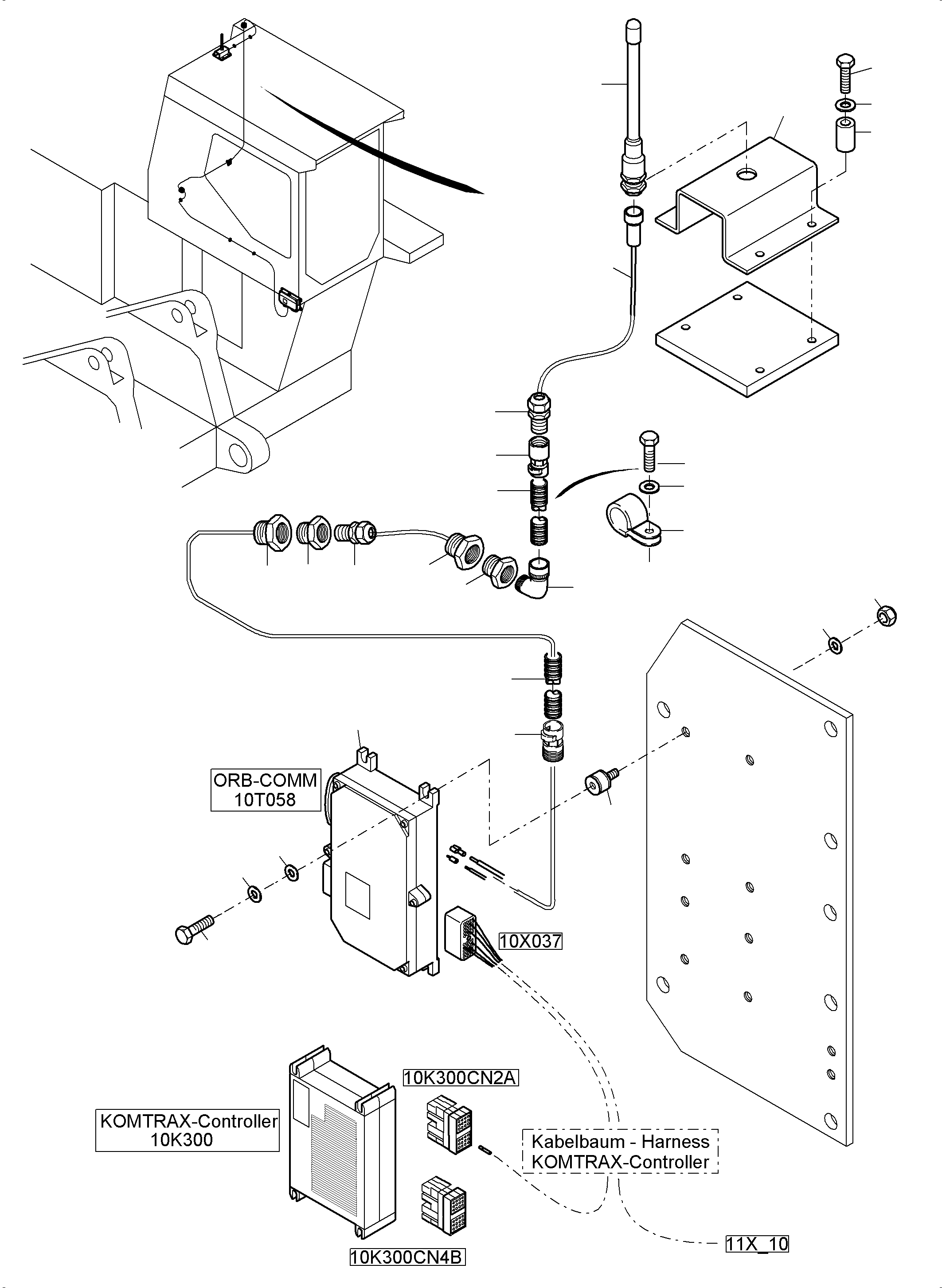 Komatsu parts book diagram for PC5500-6 S/N 15149: ORBCOMM - ARRANGEMENT