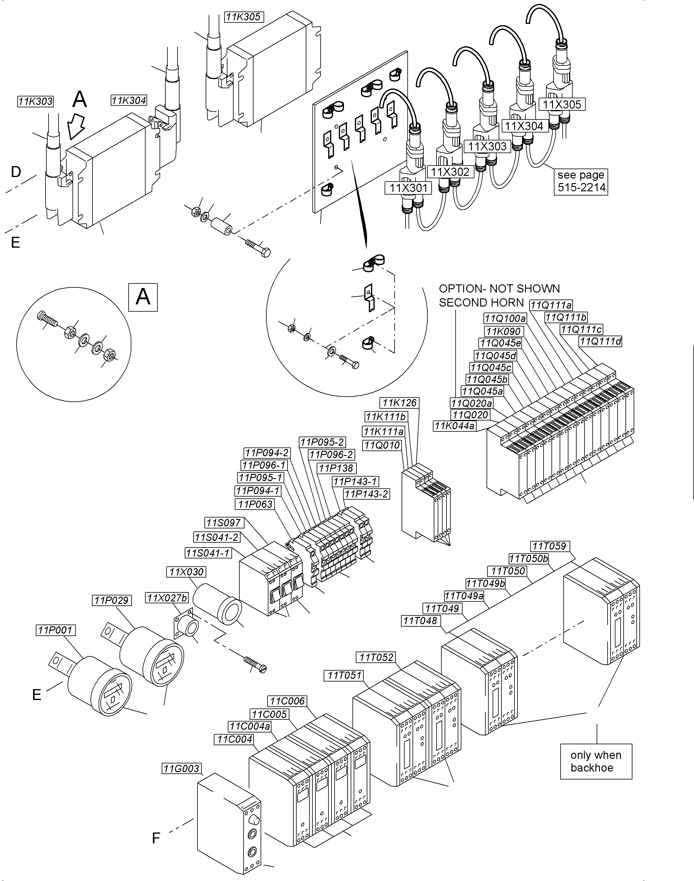 Komatsu parts book diagram for PC5500-6 S/N 15149: SWITCH FRAMING LOCATION 11
