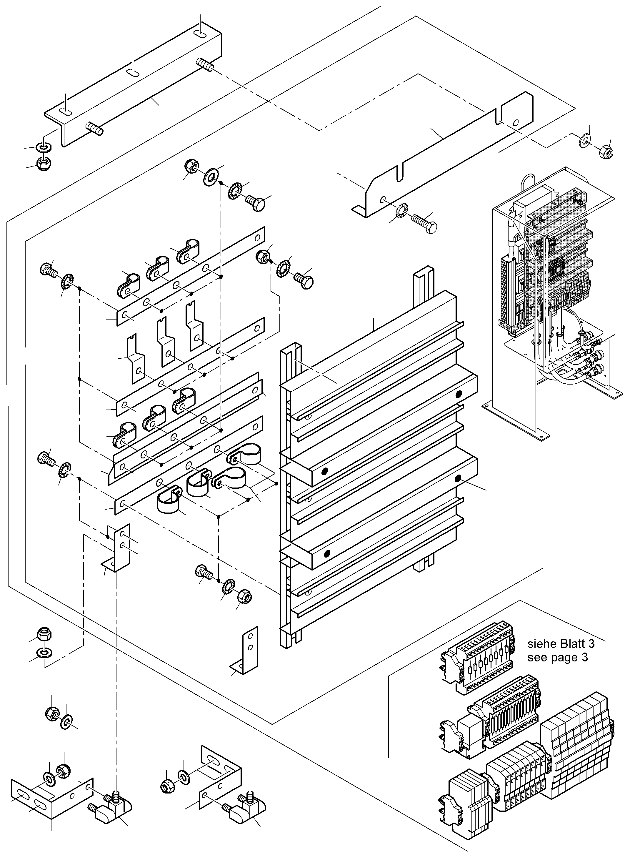 Komatsu parts book diagram for PC5500-6 S/N 15149: SWITCH CABINET ORT 40