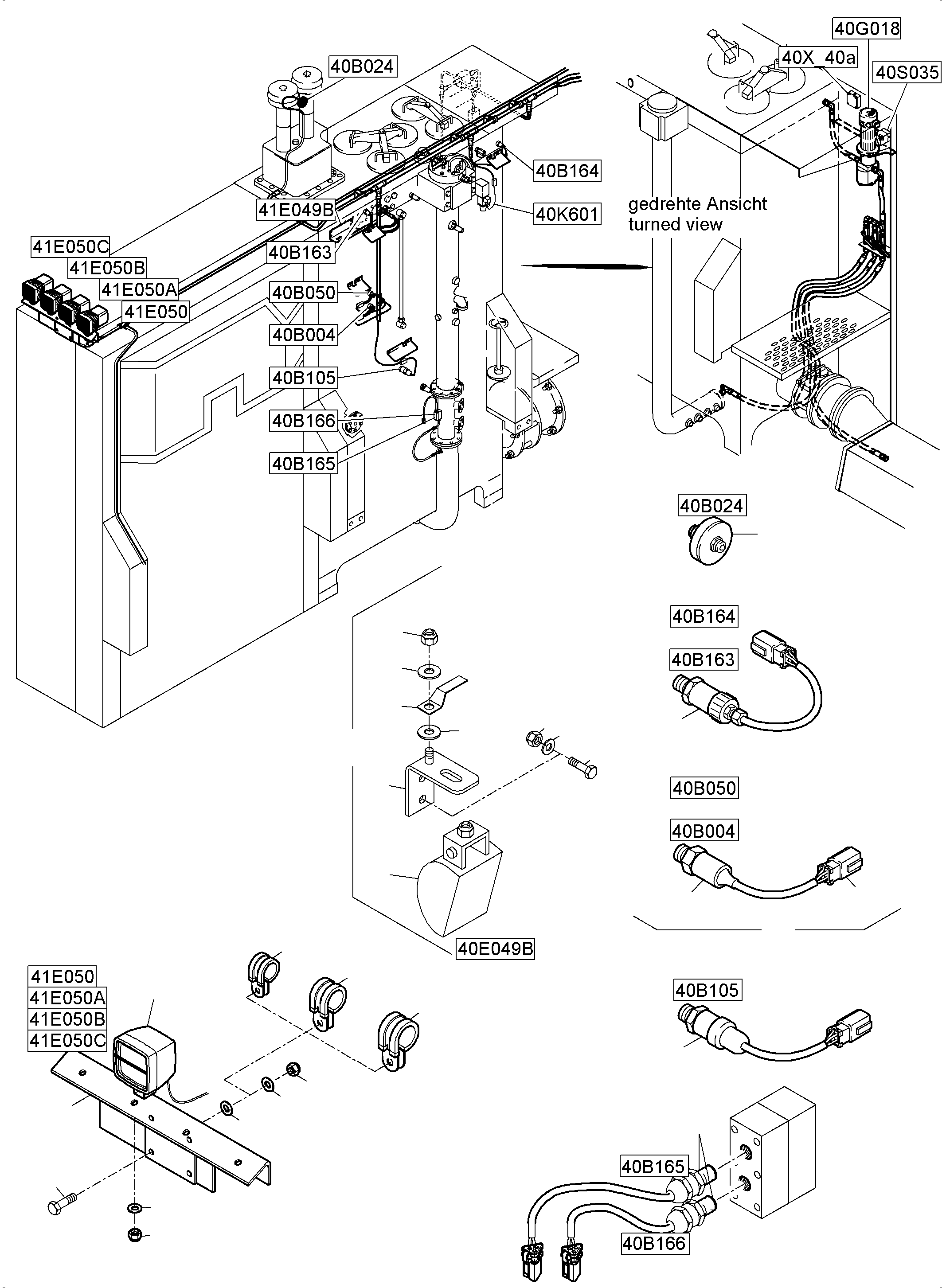 Komatsu parts book diagram for PC5500-6 S/N 15149: OIL TANK, OIL COOLER AND TRANSFUSING PUMP - ELECTRIC PARTS
