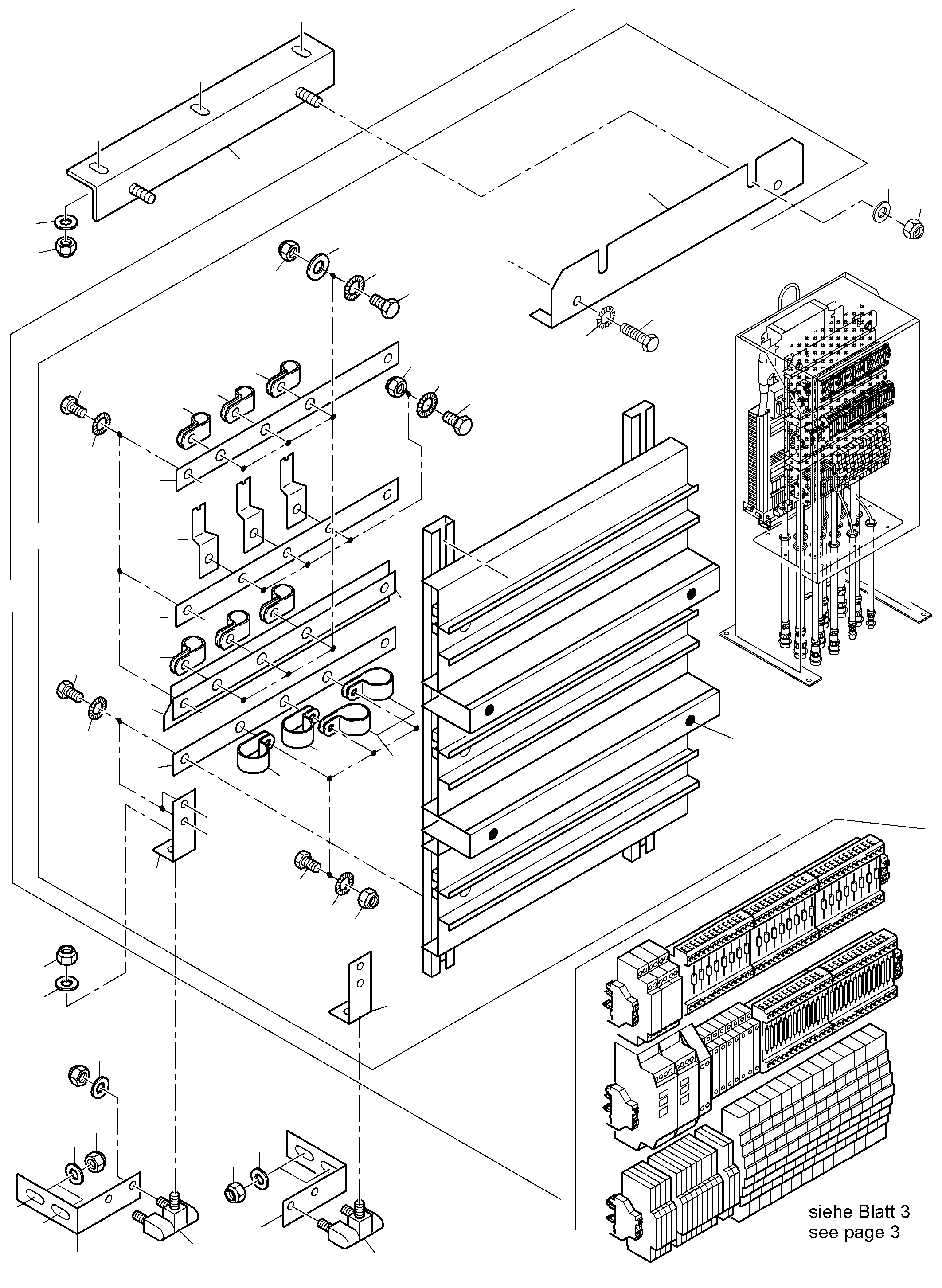 Komatsu parts book diagram for PC5500-6 S/N 15149: SWITCH CABINET LOCATION 51