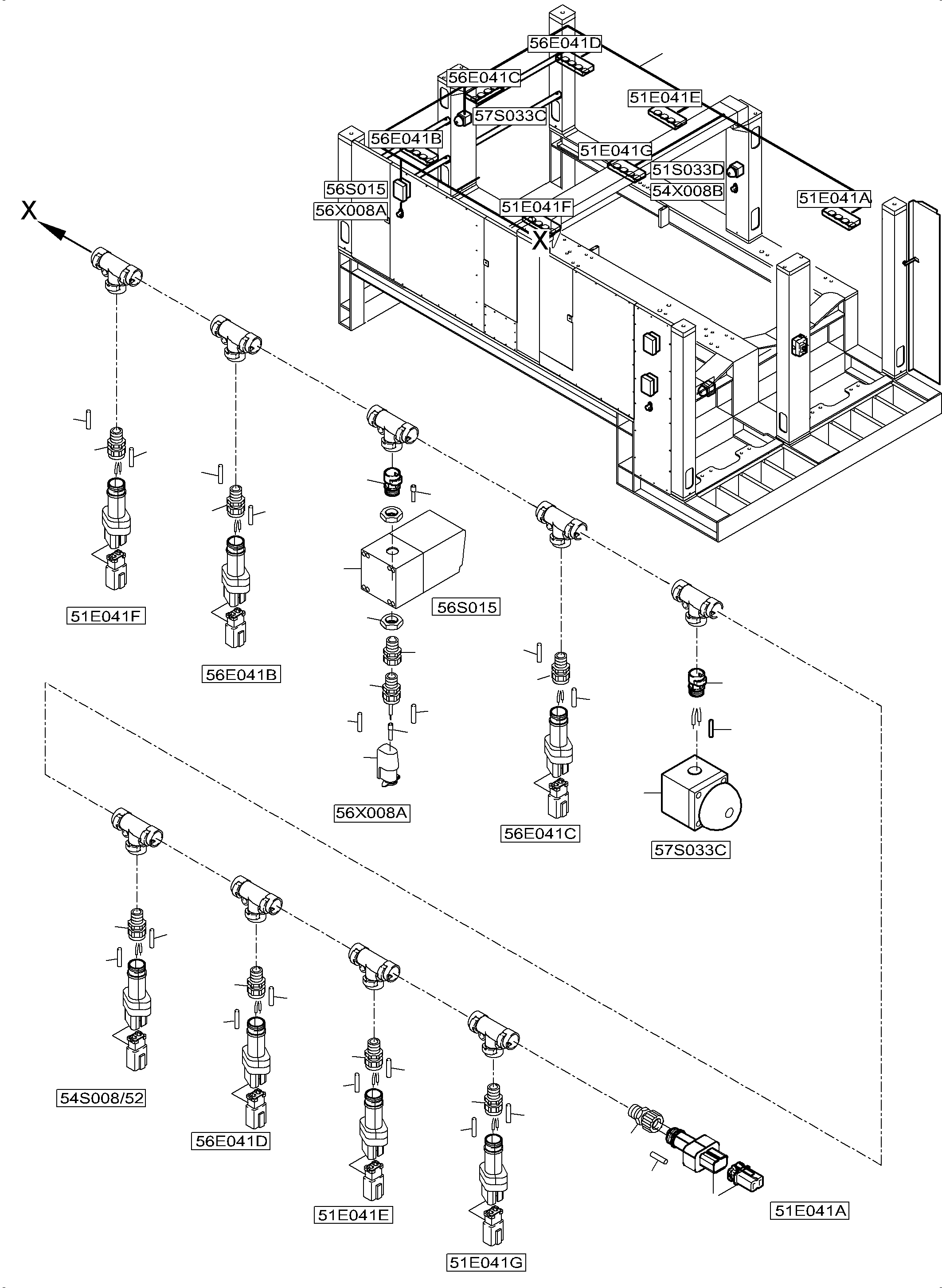 Komatsu parts book diagram for PC5500-6 S/N 15149: MACHINERY HOUSE ELECTRIC - ROOF AND DRIVE FRAME