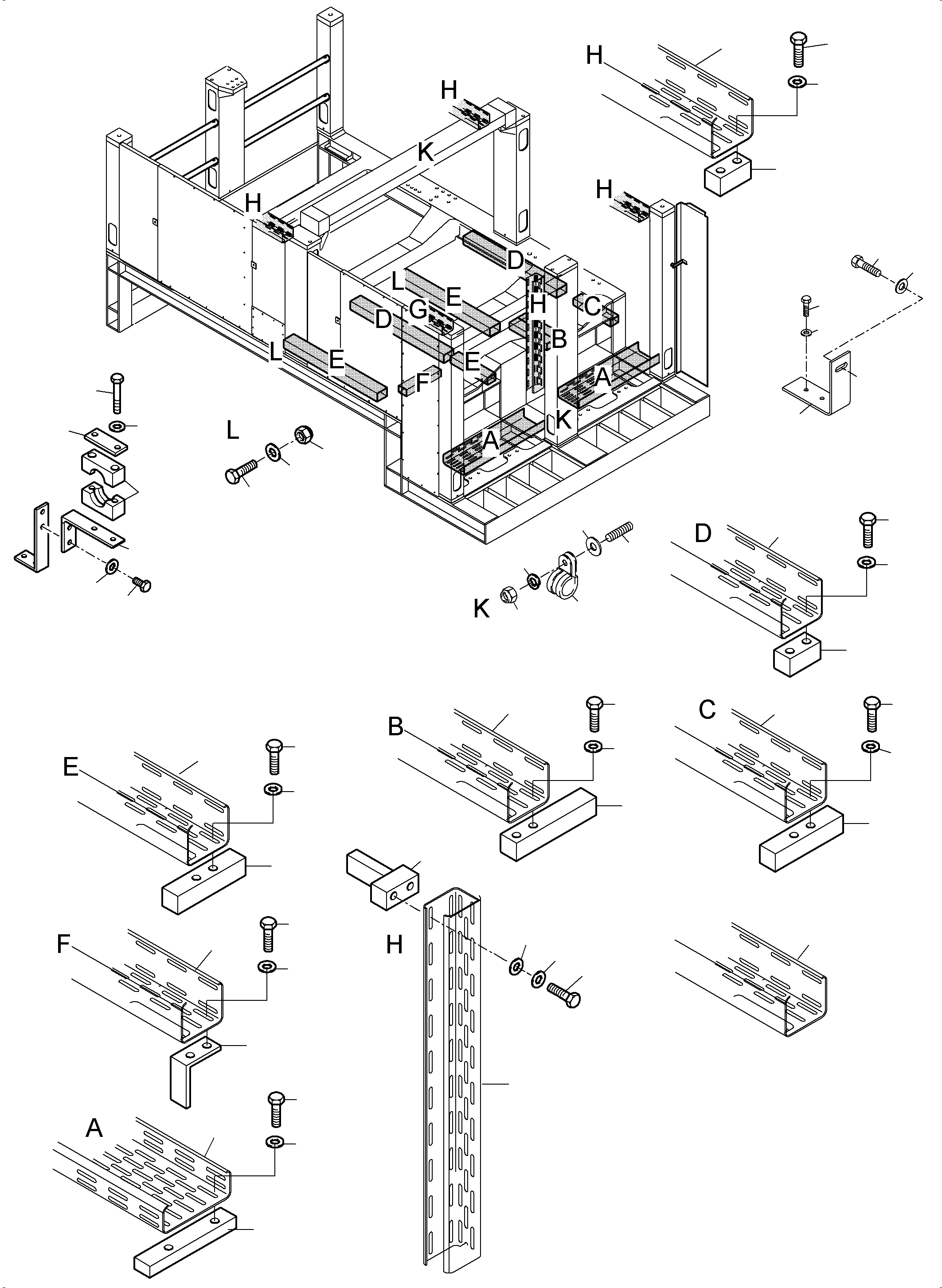 Komatsu parts book diagram for PC5500-6 S/N 15149: MACHINERY HOUSE ELECTRIC - ROOF AND DRIVE FRAME