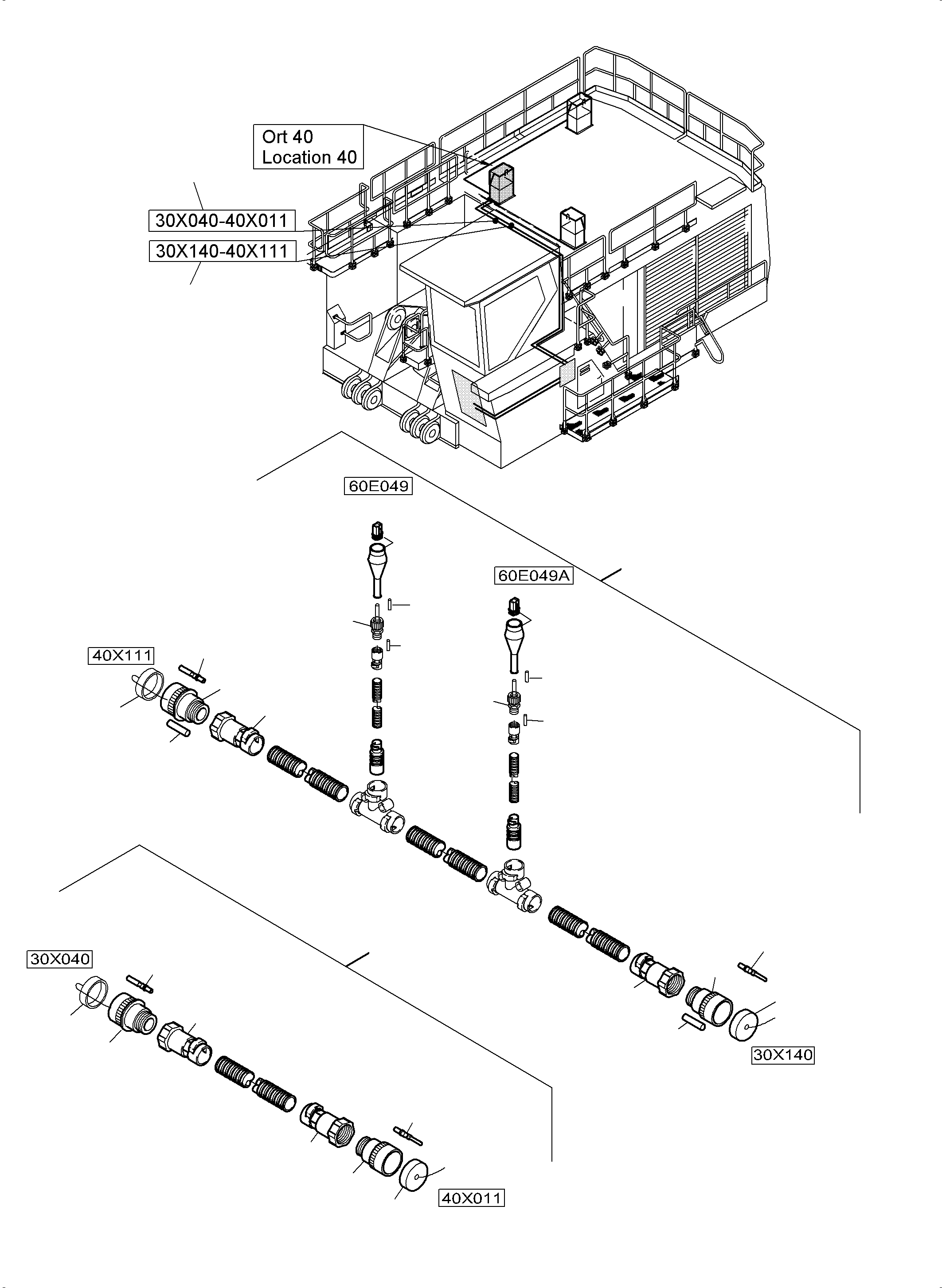 Komatsu parts book diagram for PC5500-6 S/N 15149: MACHINERY HOUSE ELECTRIC - ROOF AND DRIVE FRAME