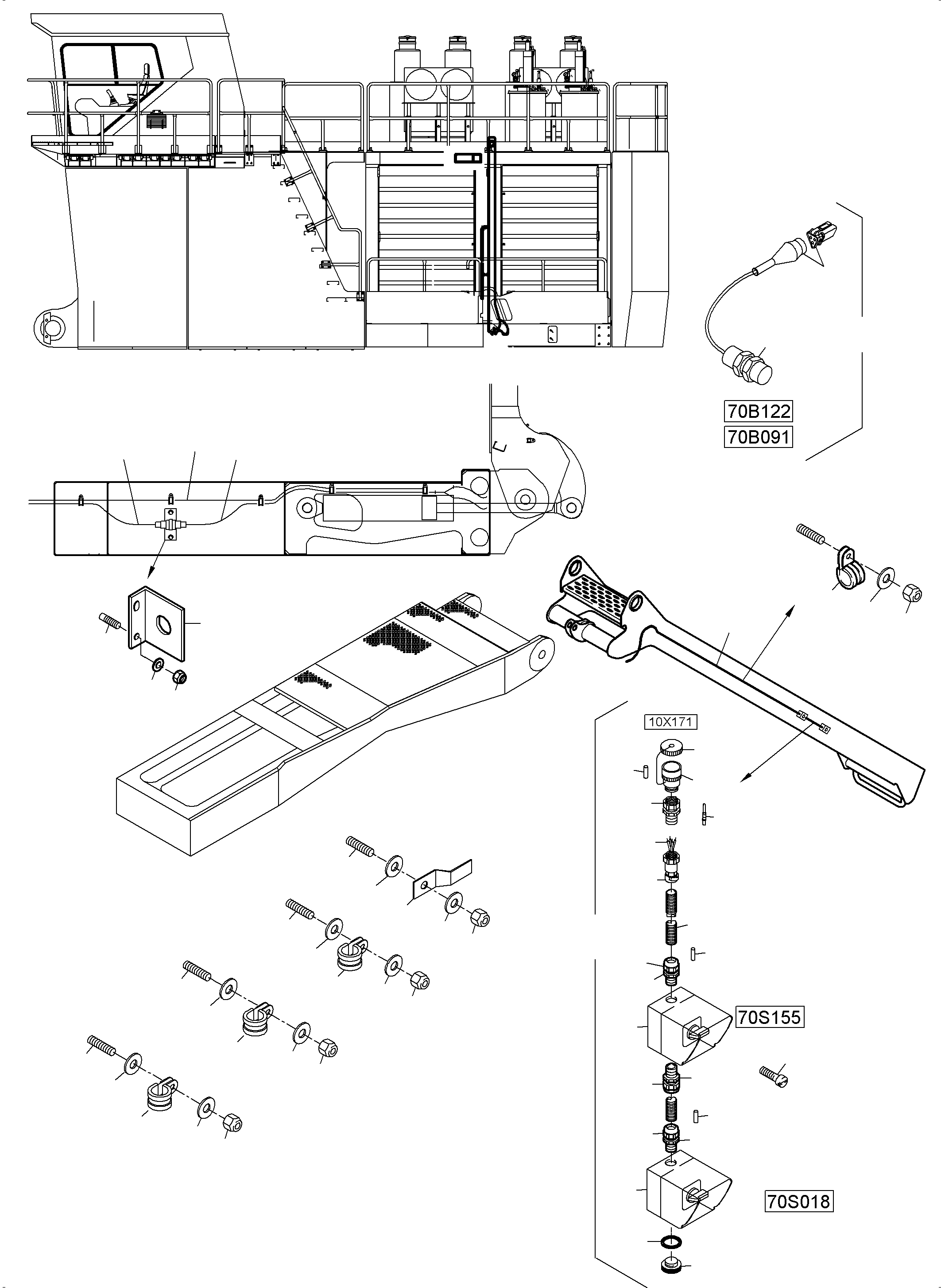 Komatsu parts book diagram for PC5500-6 S/N 15149: ELECTRIC PARTS - ASCENT