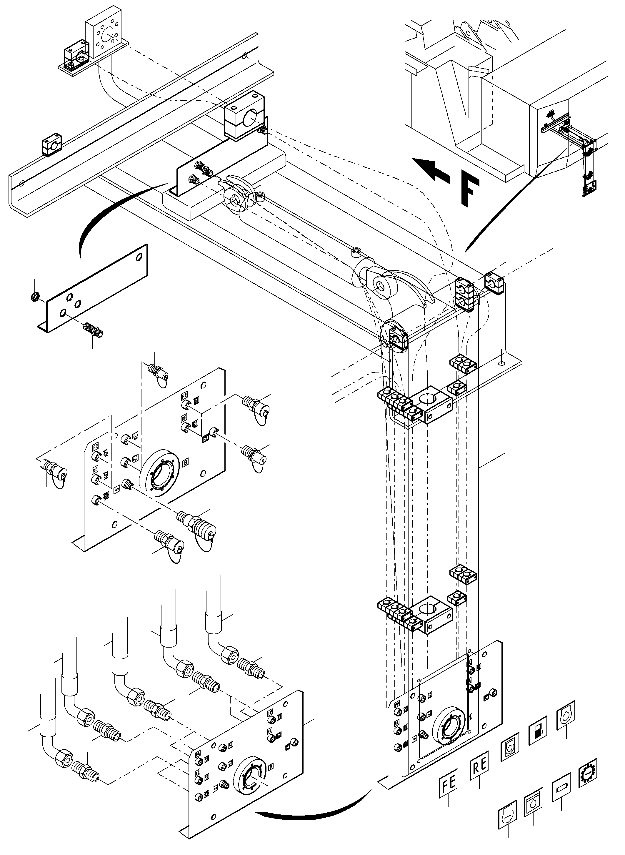 Komatsu parts book diagram for PC5500-6 S/N 15149: REFUELING EQUIPMENT FUEL LINE WIGGINS VR 300