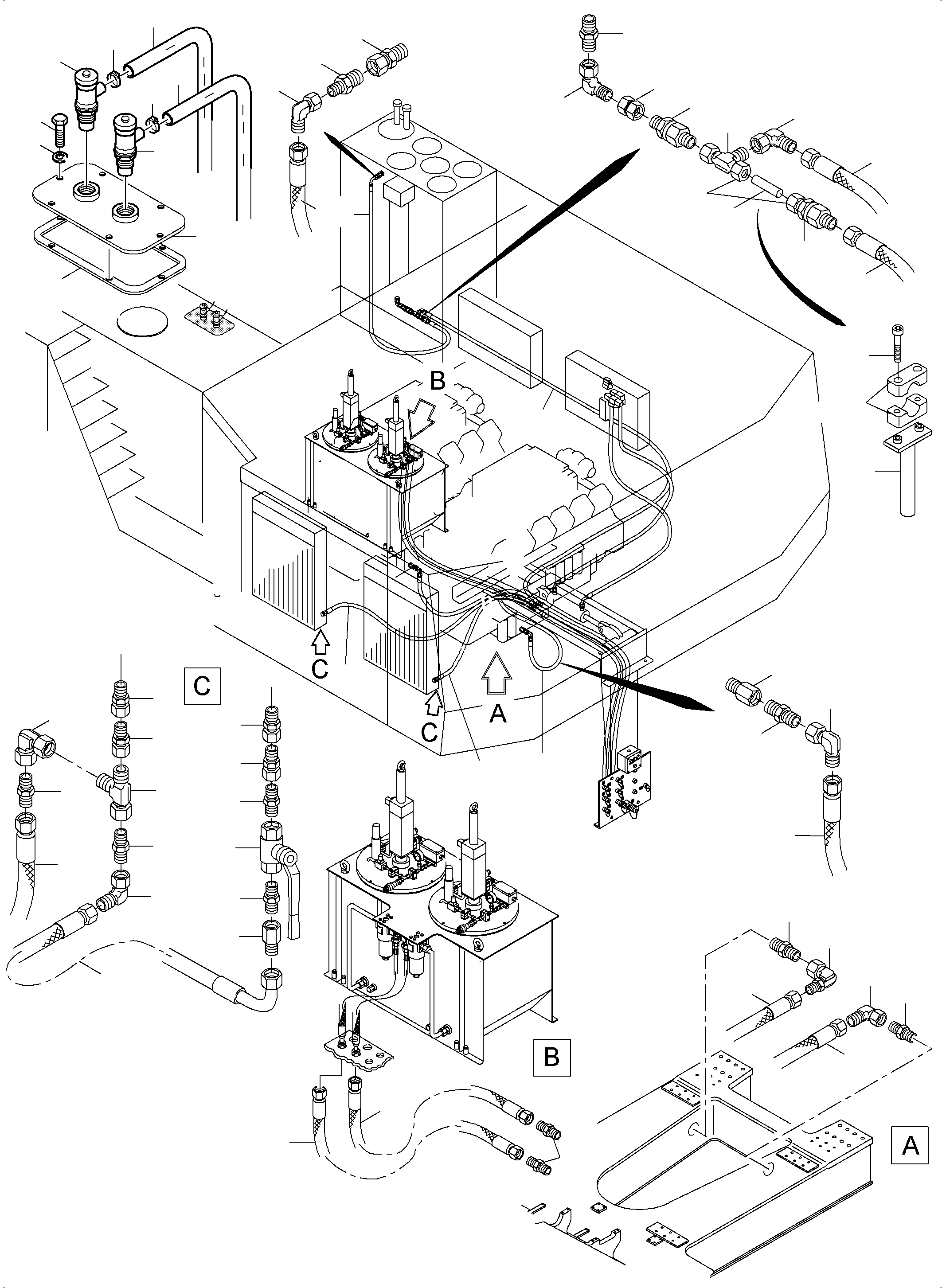 Komatsu parts book diagram for PC5500-6 S/N 15149: REFUELING EQUIPMENT FUEL LINE WIGGINS VR 300