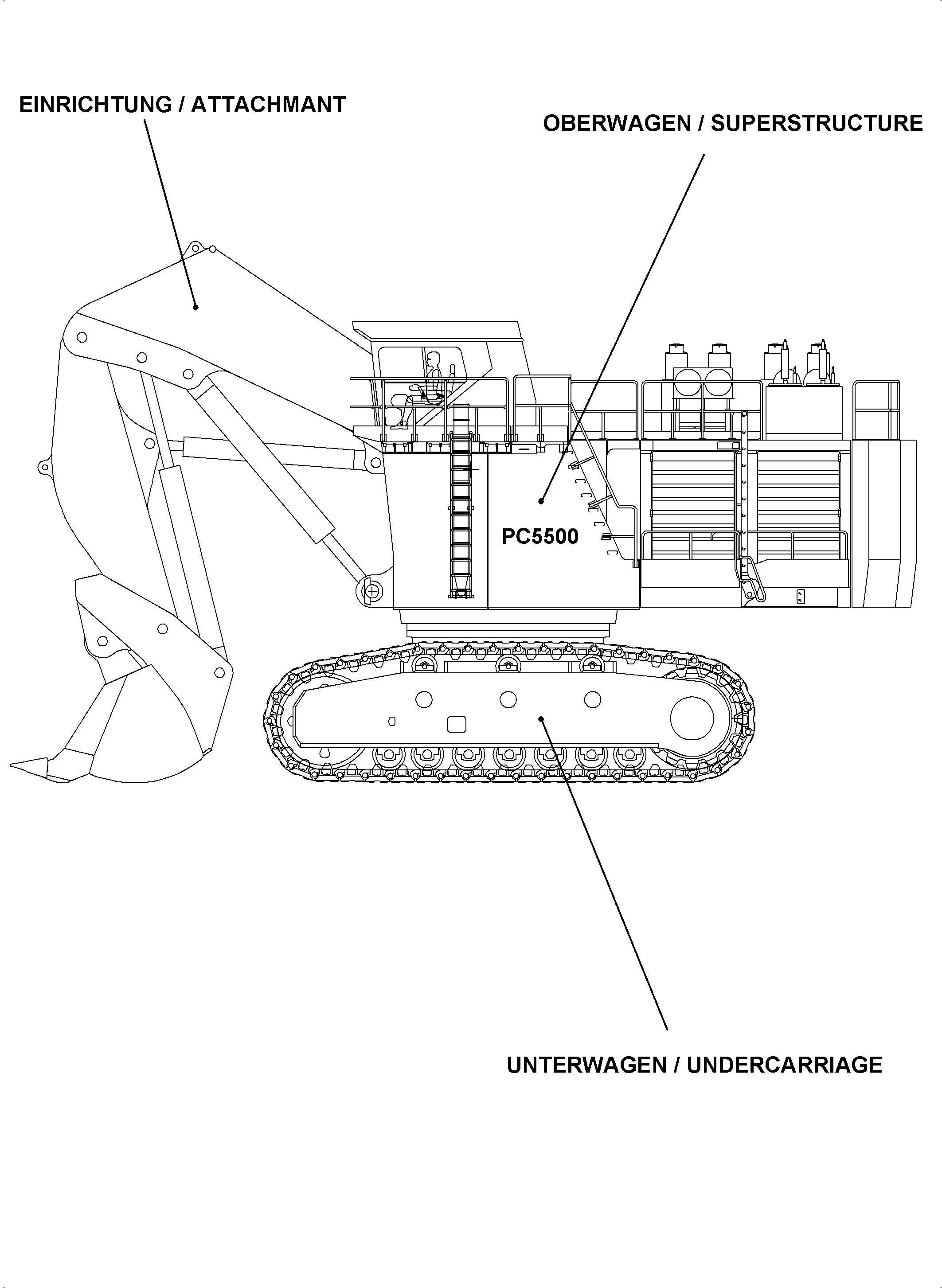 Komatsu parts book diagram for PC5500-6 S/N 15153: 