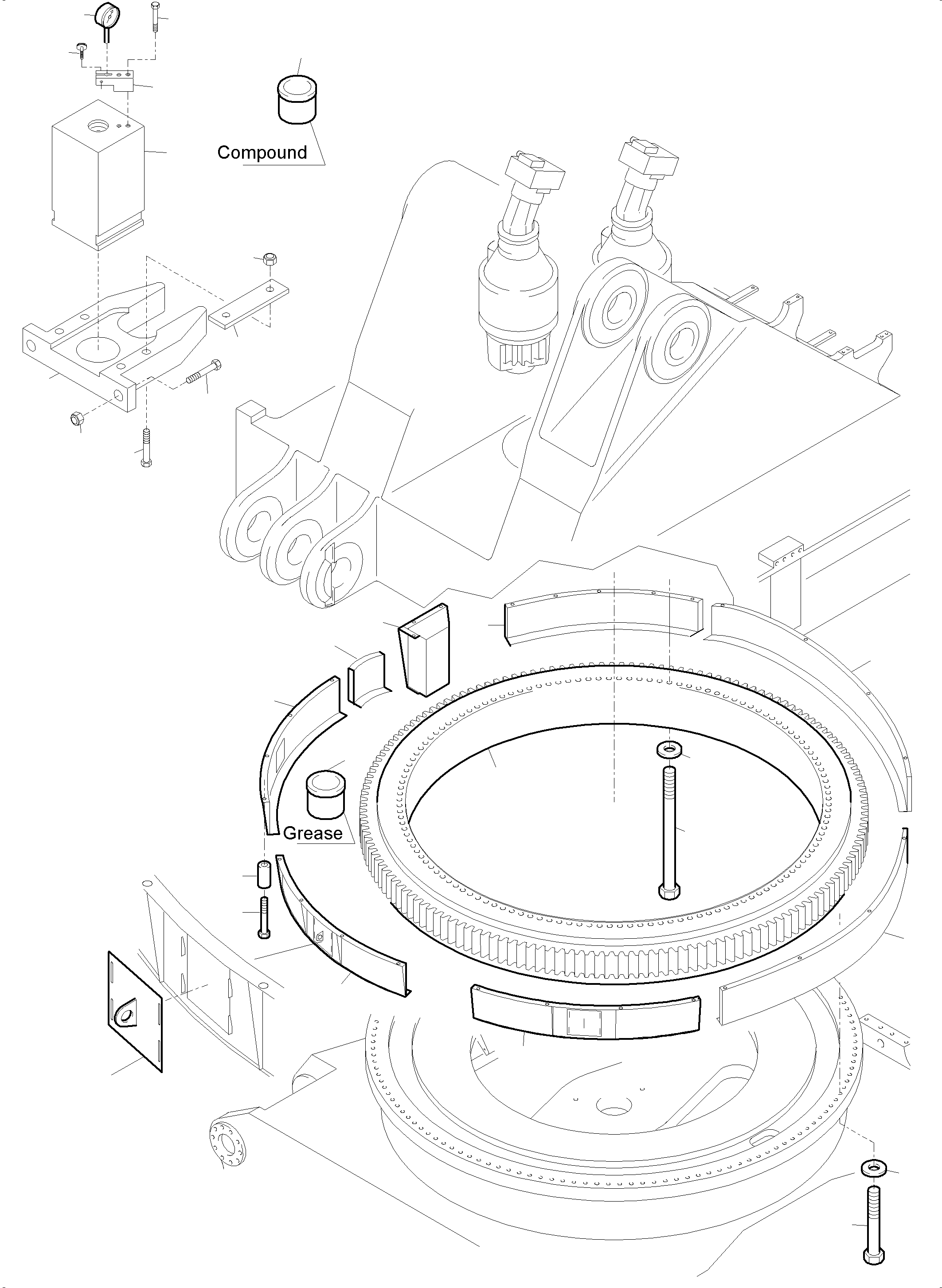 Excavators Mining Komatsu / PC5500-6 S/N 15153(G15153) / Slew Ring Arr.  Standard / Cold weather(515-1100g : 515-1100g)