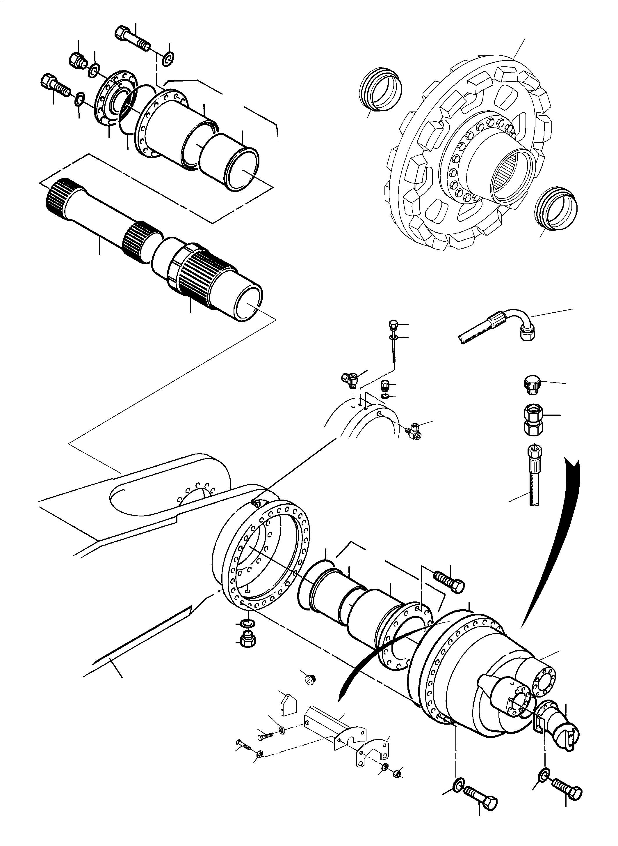 Komatsu parts book diagram for PC5500-6 S/N 15153: TRACK GROUP DRIVE SPROCKET SIDE R.H. AND L.H., NT/TT
