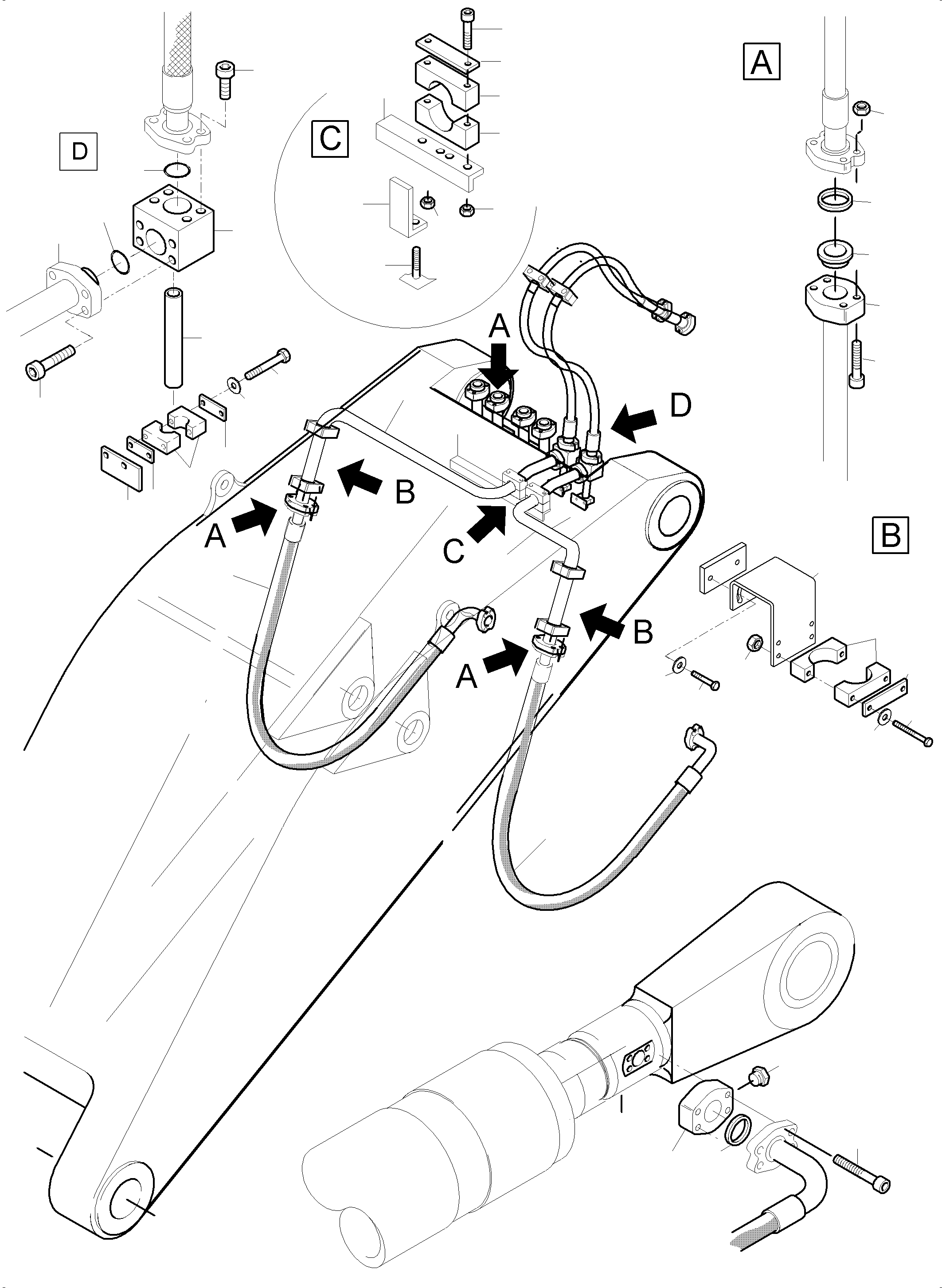 Komatsu parts book diagram for PC5500-6 S/N 15153: BULLCLAM BUCKET STICK 5,6M