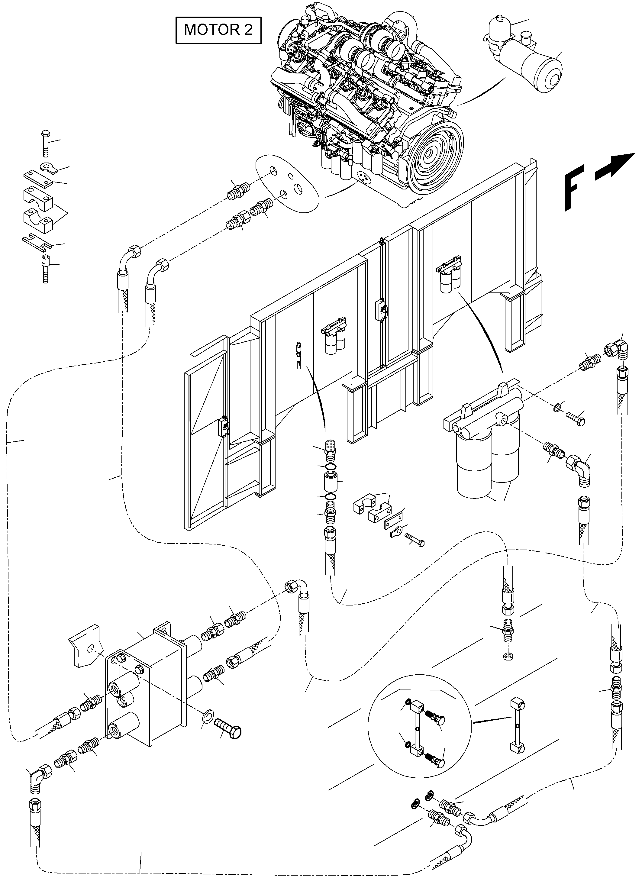 Excavators Mining Komatsu / PC5500-6 S/N 15153(G15153) / Lines for Feed Pump - Engine Oil(515-1223c : 515-1223c)