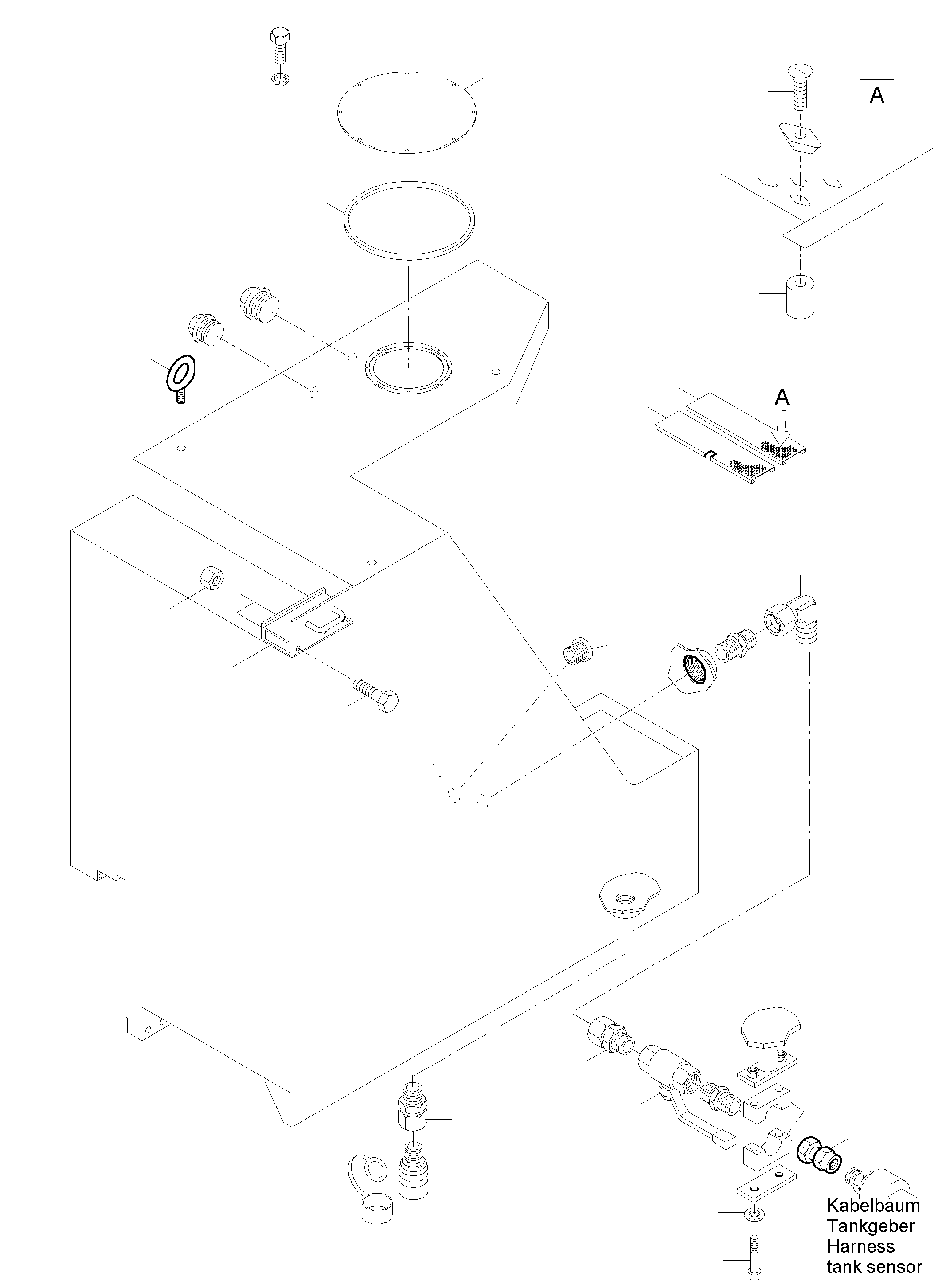 Komatsu parts book diagram for PC5500-6 S/N 15153: FUEL TANK