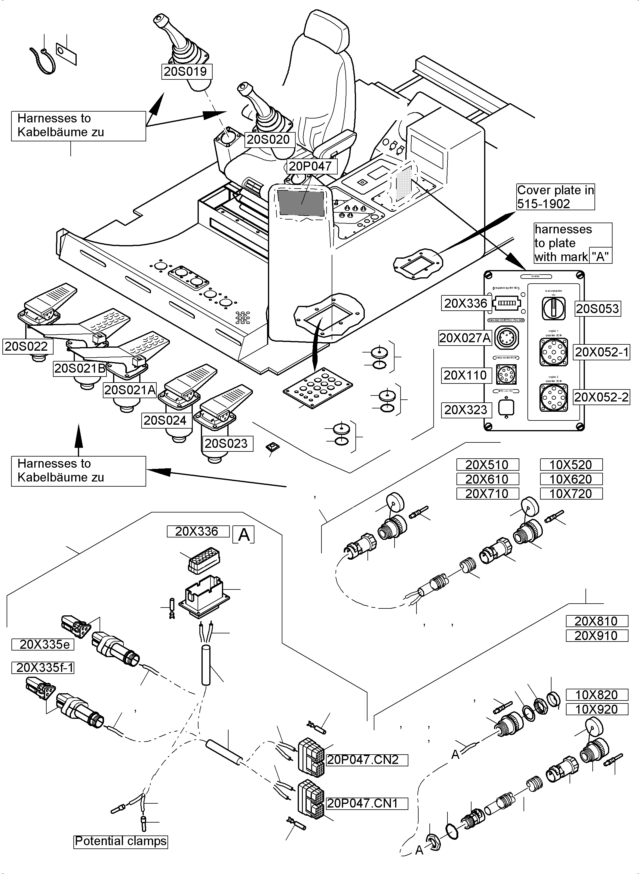 Excavators Mining Komatsu / PC5500-6 S/N 15153(G15153) / Cabin-Harnesses-Electric(515-2221d : 515-2221d)