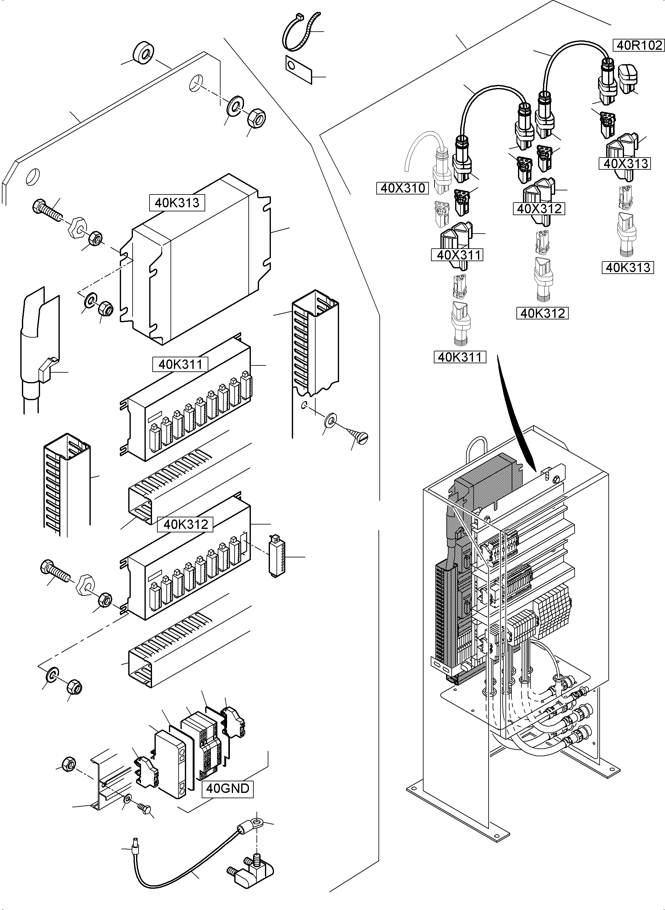 Excavators Mining Komatsu / PC5500-6 S/N 15153(G15153) / Switch cabinet Ort 40(515-2240e : 515-2240e)