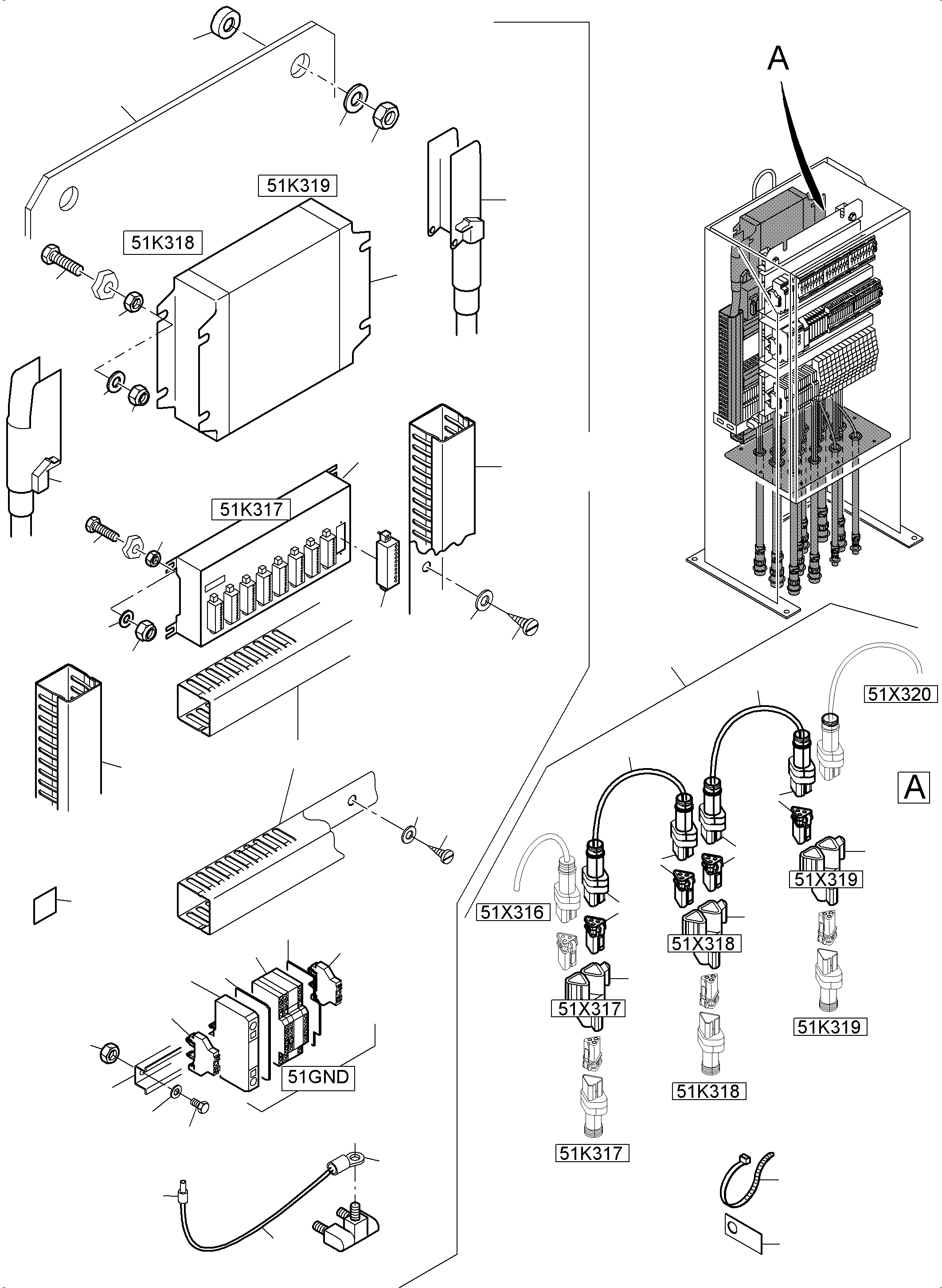 Excavators Mining Komatsu / PC5500-6 S/N 15153(G15153) / Switch cabinet location 51(515-2251f : 515-2251f)