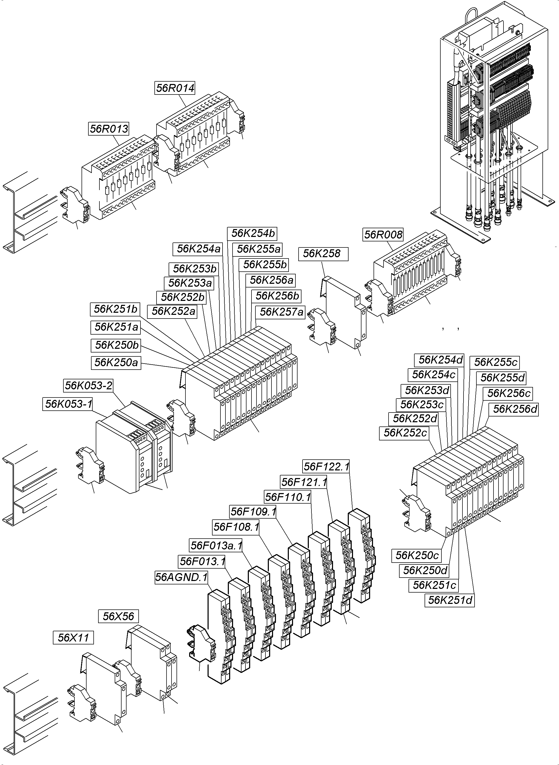 Excavators Mining Komatsu / PC5500-6 S/N 15153(G15153) / Switch cabinet location 56(515-2256f : 515-2256f)