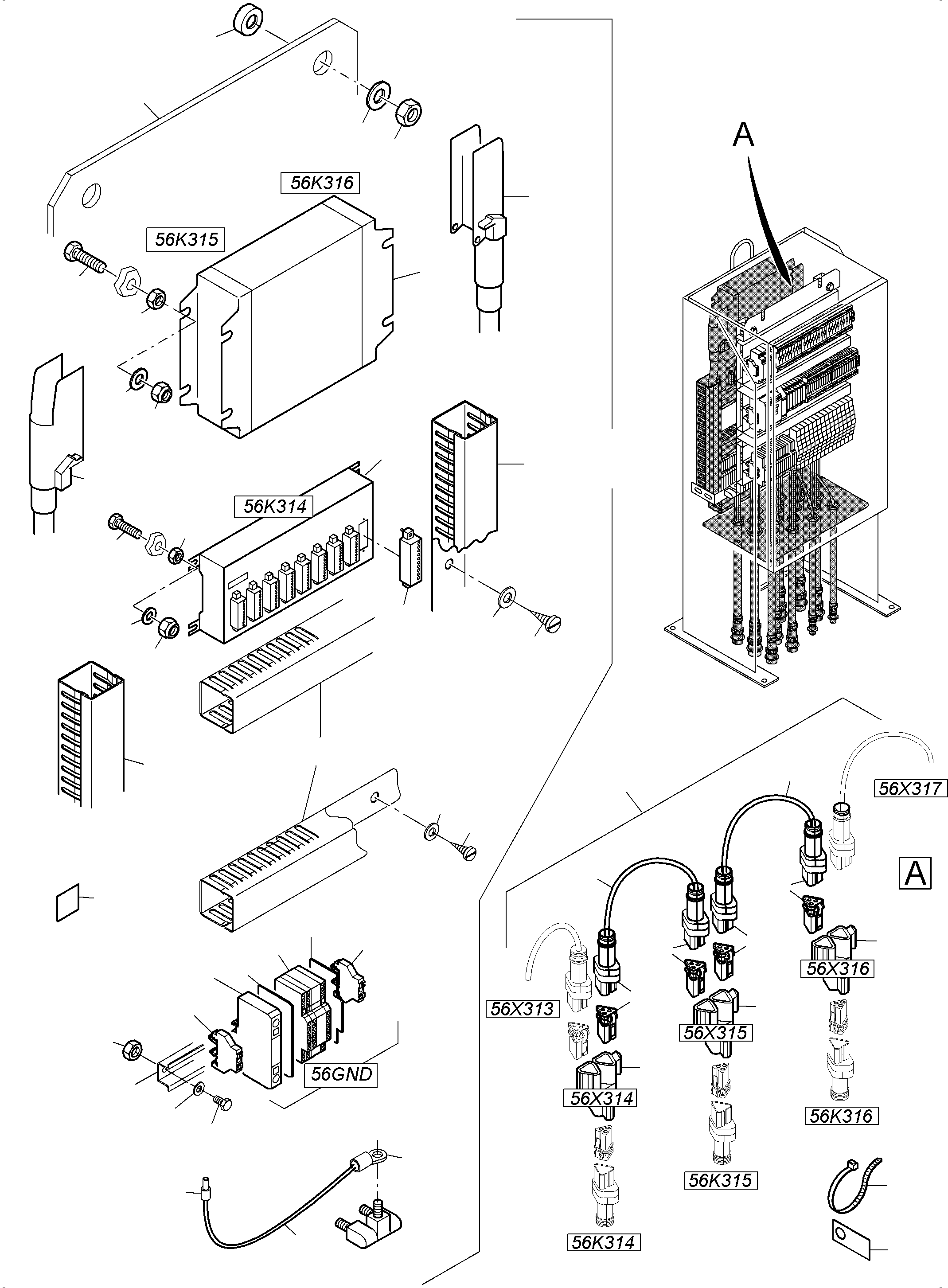 Excavators Mining Komatsu / PC5500-6 S/N 15153(G15153) / Switch cabinet location 56(515-2256f : 515-2256f)